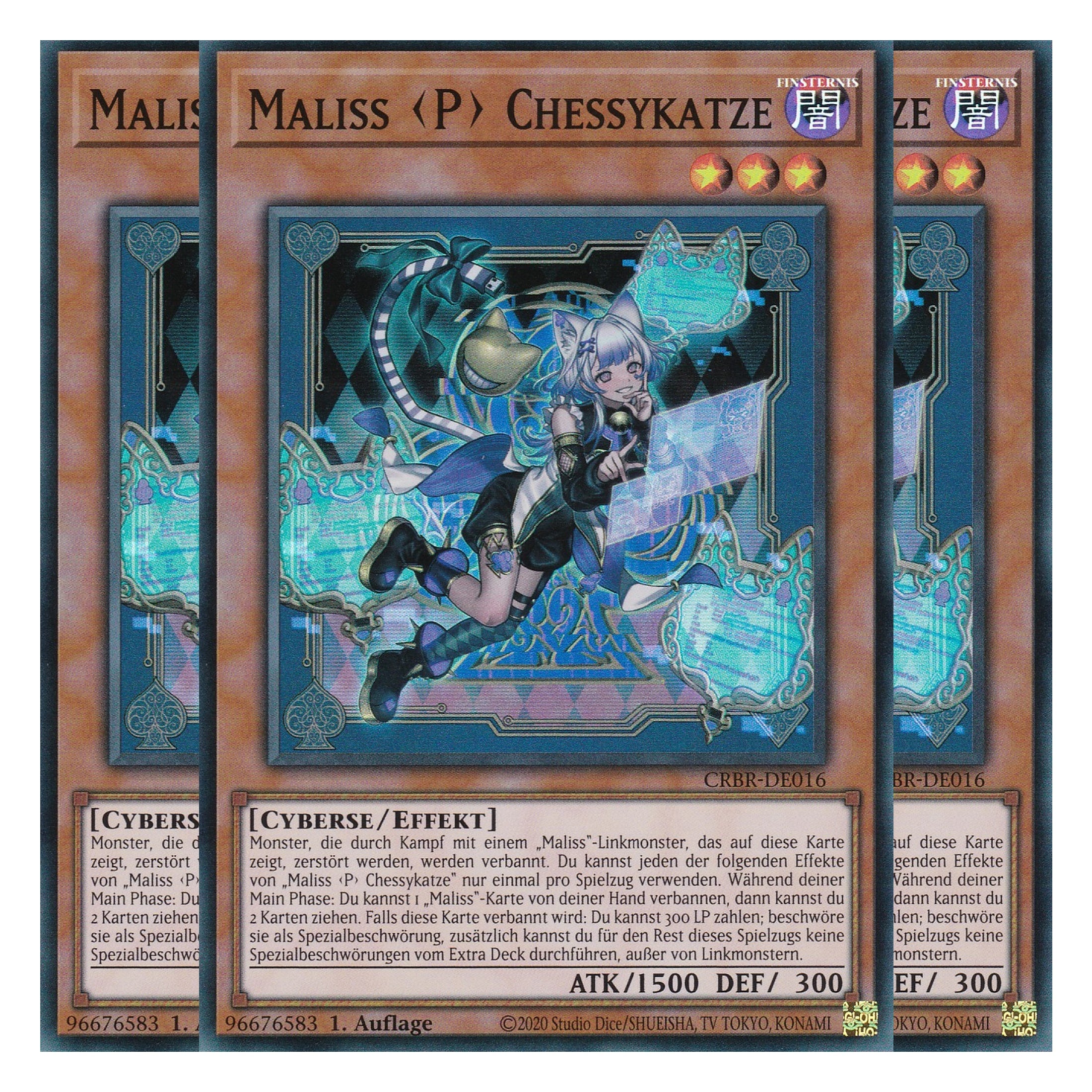Maliss P Chessykatze - CRBR-DE016 - Super Rare - Deutsch - 1. Auflage - Crossover Breakers - Playset (3 Kopien) - Yu-Gi-Oh!