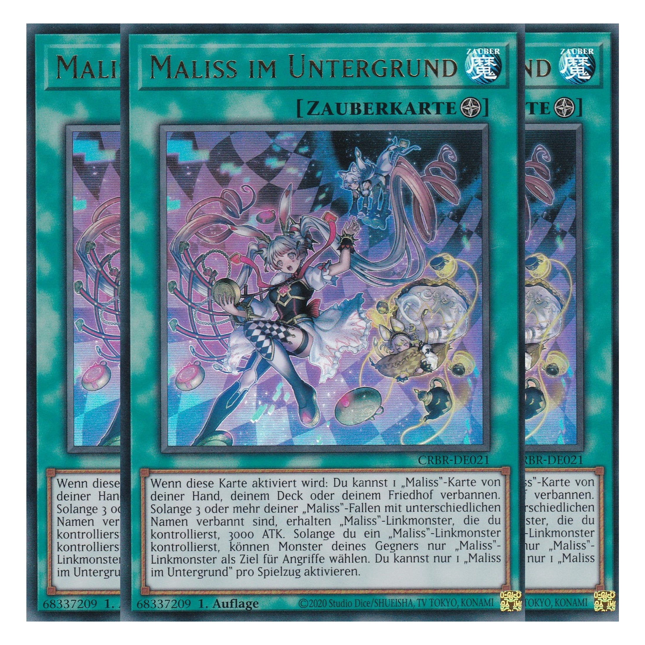 Maliss im Untergrund - CRBR-DE021 - Ultra Rare - Deutsch - 1. Auflage - Crossover Breakers - Playset (3 Kopien) - Yu-Gi-Oh!