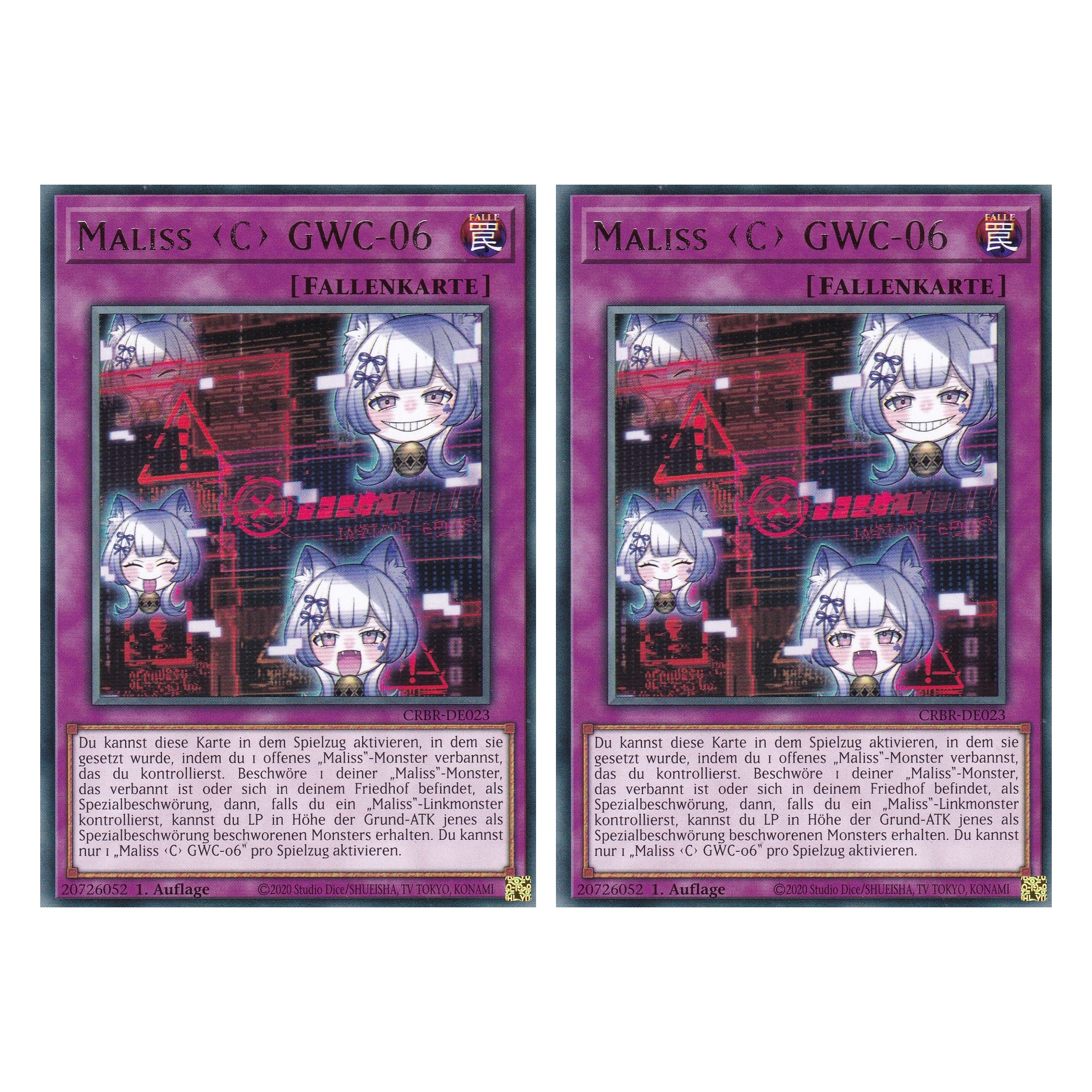 Maliss C GWC-06 - CRBR-DE023 - Rare - Deutsch - 1. Auflage - Crossover Breakers - Duo Set (2 Stück) - Yu-Gi-Oh!