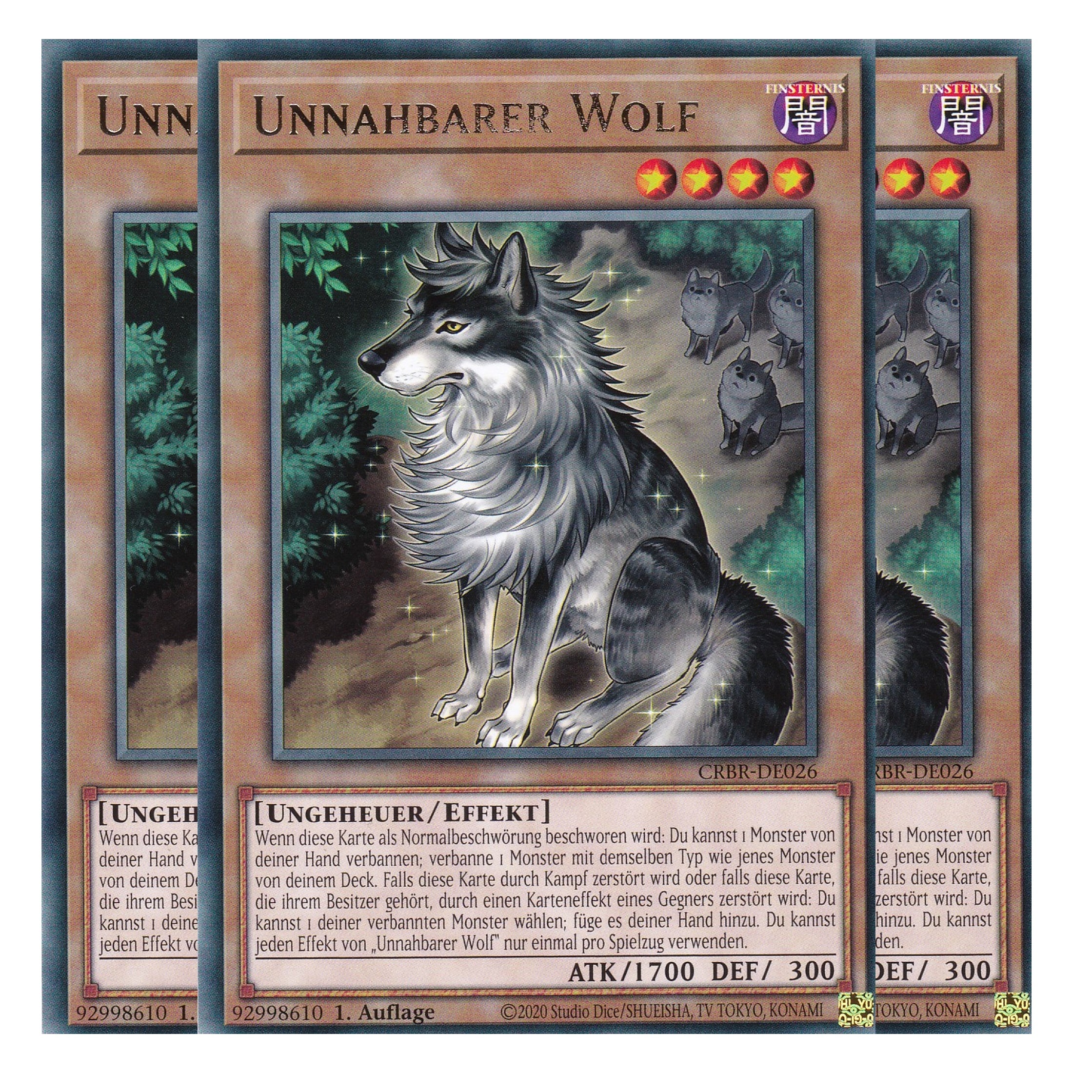Unnahbarer Wolf - CRBR-DE026 - Rare - Deutsch - 1. Auflage - Crossover Breakers - Playset (3 Kopien) - Yu-Gi-Oh!