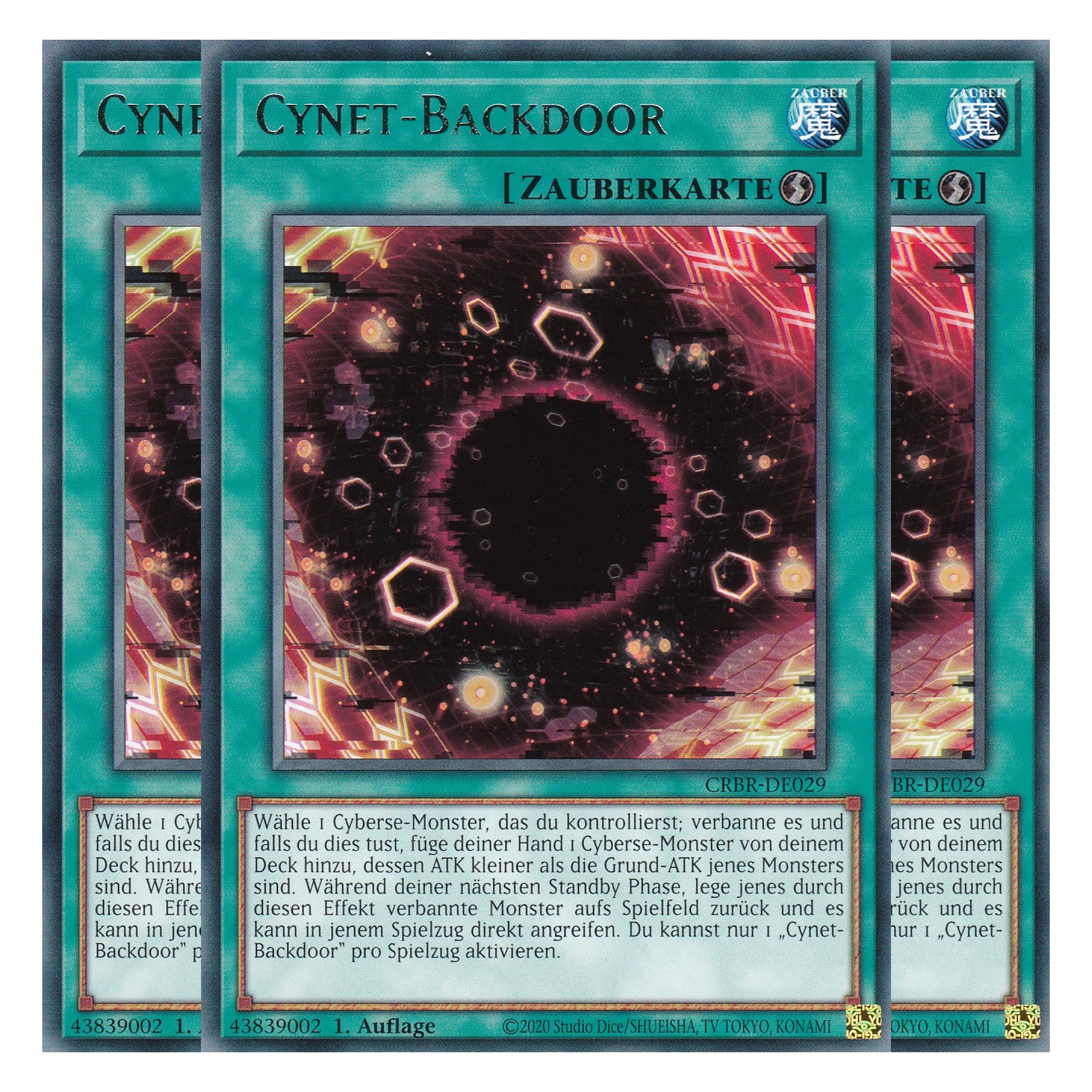 Cynet-Backdoor - CRBR-DE029 - Rare - Deutsch - 1. Auflage - Crossover Breakers - Playset (3 Kopien) - Yu-Gi-Oh!