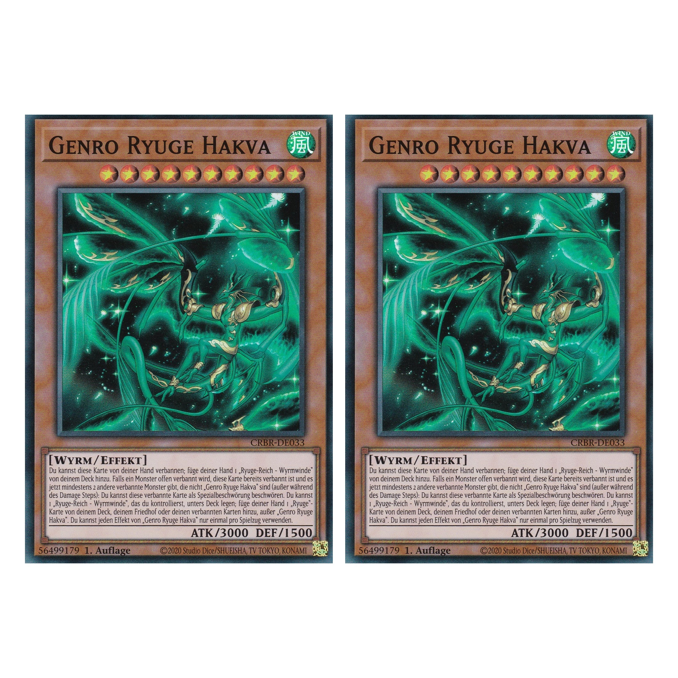 Genro Ryuge Hakva - CRBR-DE033 - Super Rare - Deutsch - 1. Auflage - Crossover Breakers - Duo Set (2 Stück) - Yu-Gi-Oh!