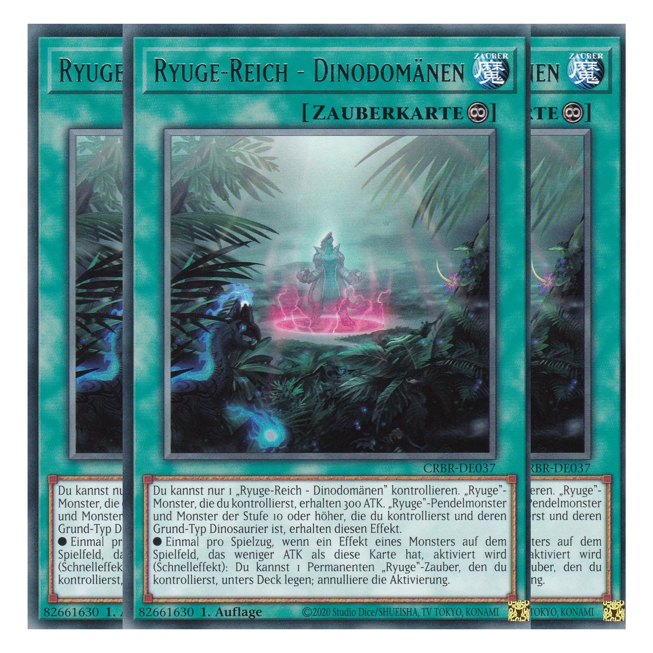 Ryuge-Reich - Dinodomänen - CRBR-DE037 - Rare - Deutsch - 1. Auflage - Crossover Breakers - Playset (3 Kopien) - Yu-Gi-Oh!