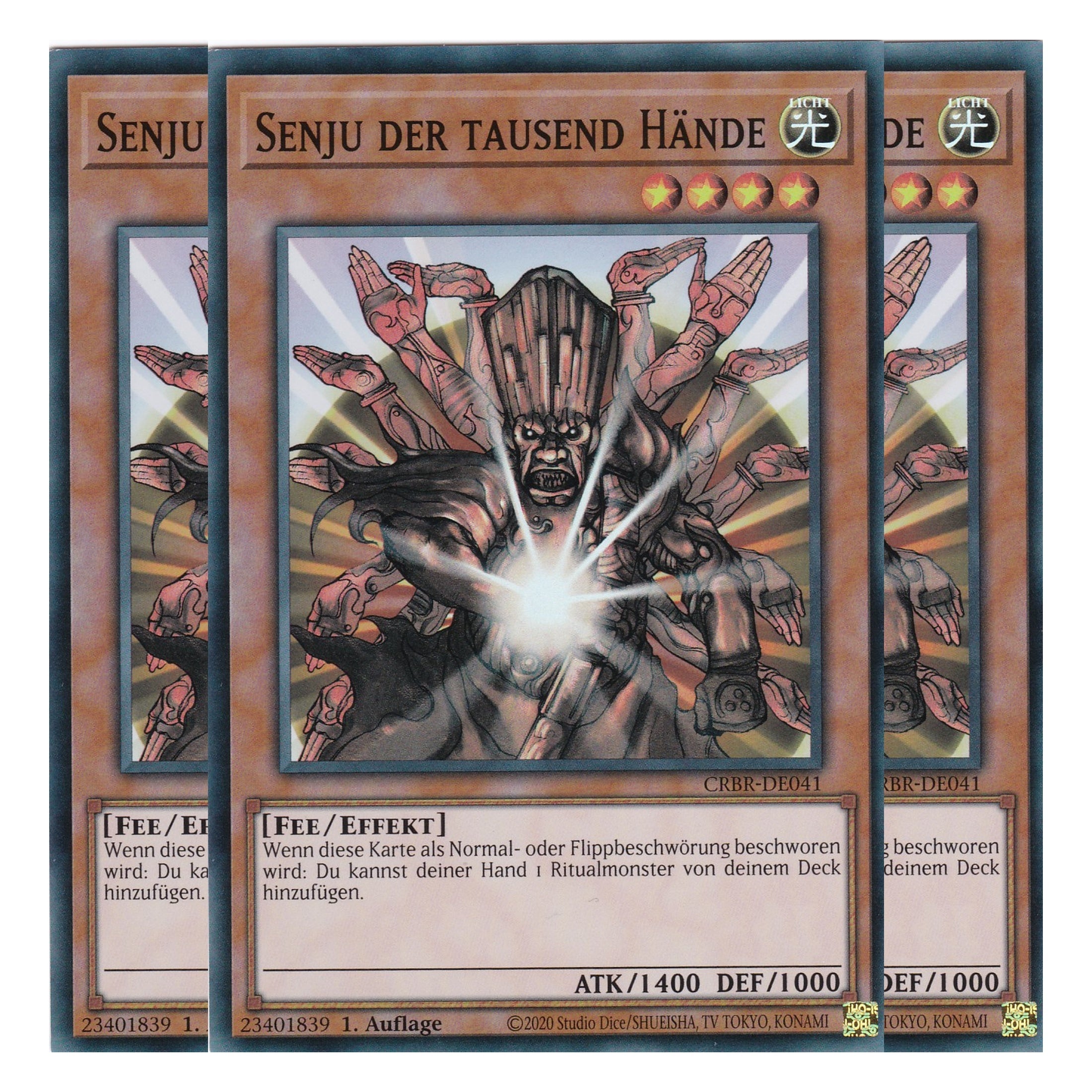 Senju der tausend Hände - CRBR-DE041 - Super Rare - Deutsch - 1. Auflage - Crossover Breakers - Playset (3 Kopien) - Yu-Gi-Oh!