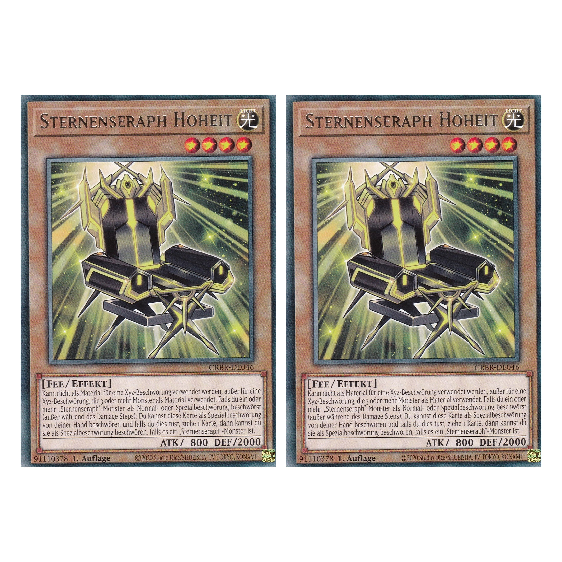 Sternenseraph Hoheit - CRBR-DE046 - Rare - Deutsch - 1. Auflage - Crossover Breakers - Duo Set (2 Stück) - Yu-Gi-Oh!