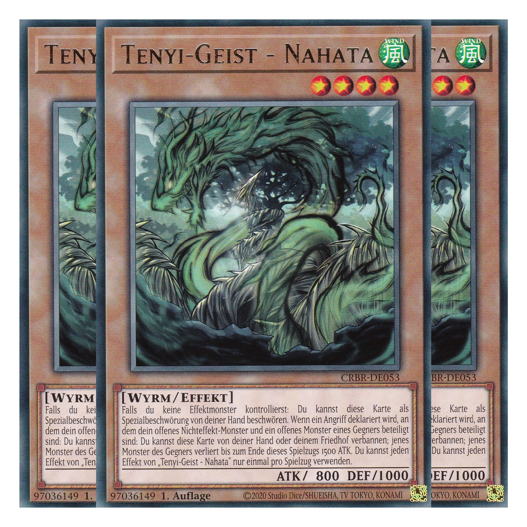 Tenyi-Geist - Nahata - CRBR-DE053 - Rare - Deutsch - 1. Auflage - Crossover Breakers - Playset (3 Kopien) - Yu-Gi-Oh!