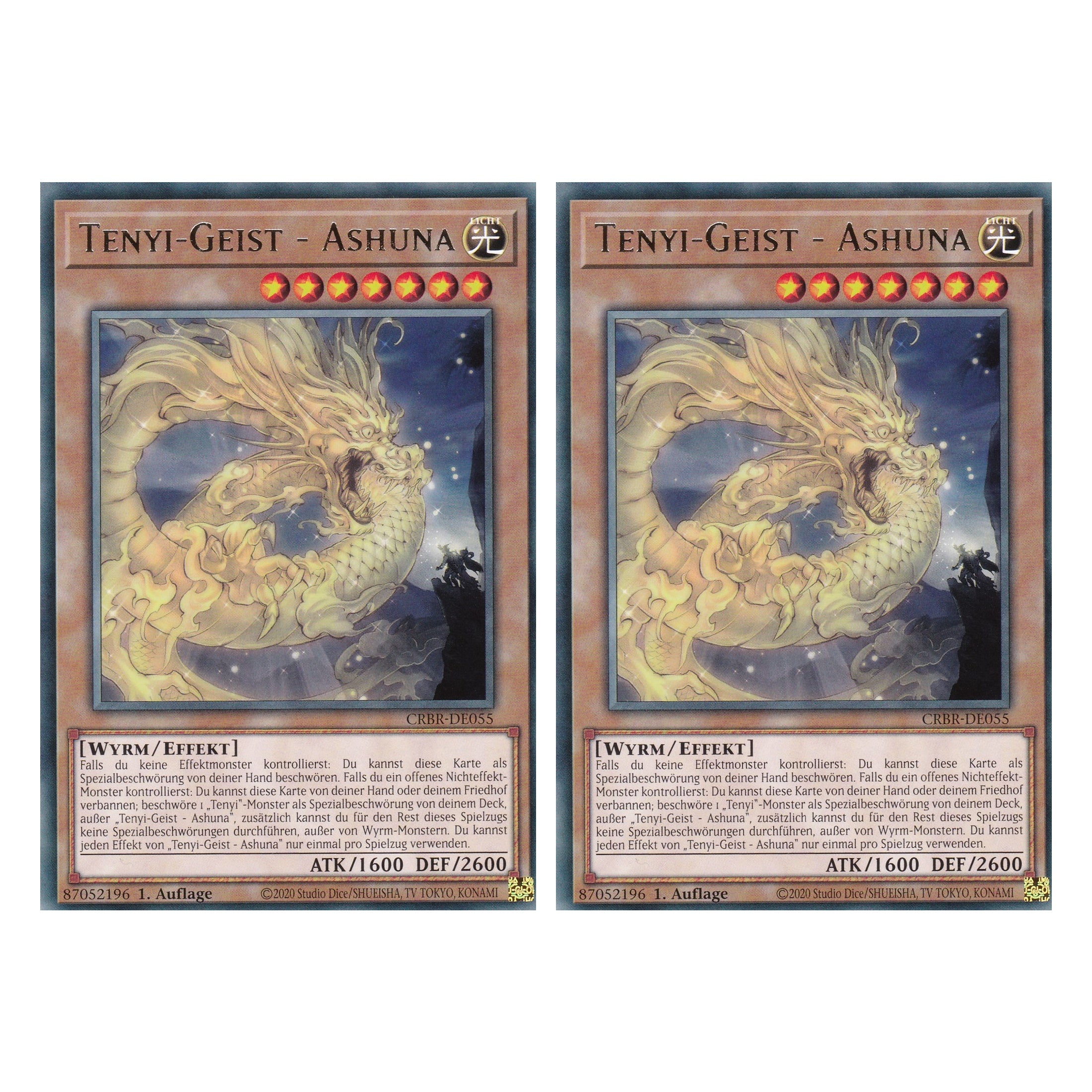Tenyi-Geist - Ashuna - CRBR-DE055 - Rare - Deutsch - 1. Auflage - Crossover Breakers - Duo Set (2 Stück) - Yu-Gi-Oh!