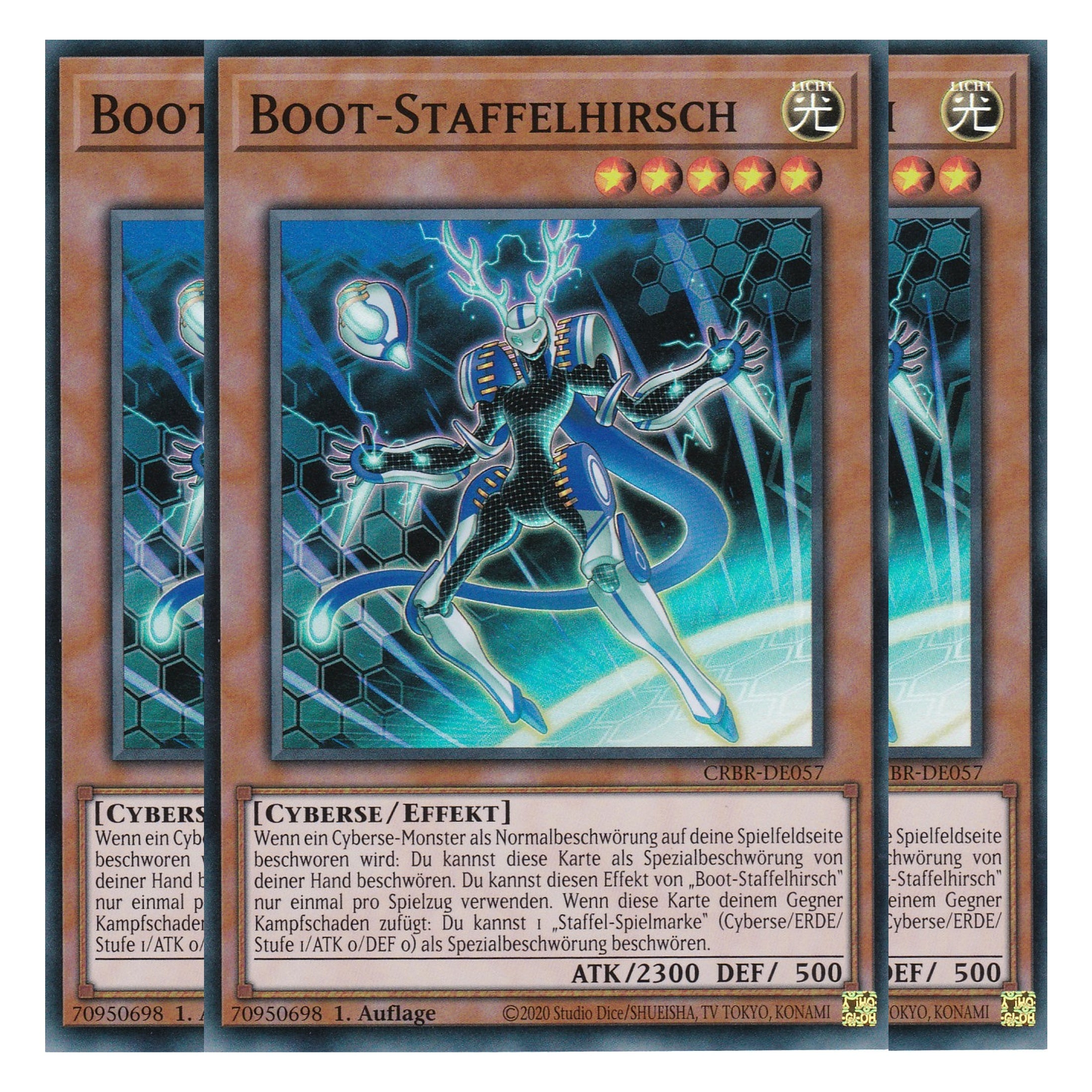 Boot-Staffelhirsch - CRBR-DE057 - Super Rare - Deutsch - 1. Auflage - Crossover Breakers - Playset (3 Kopien) - Yu-Gi-Oh!
