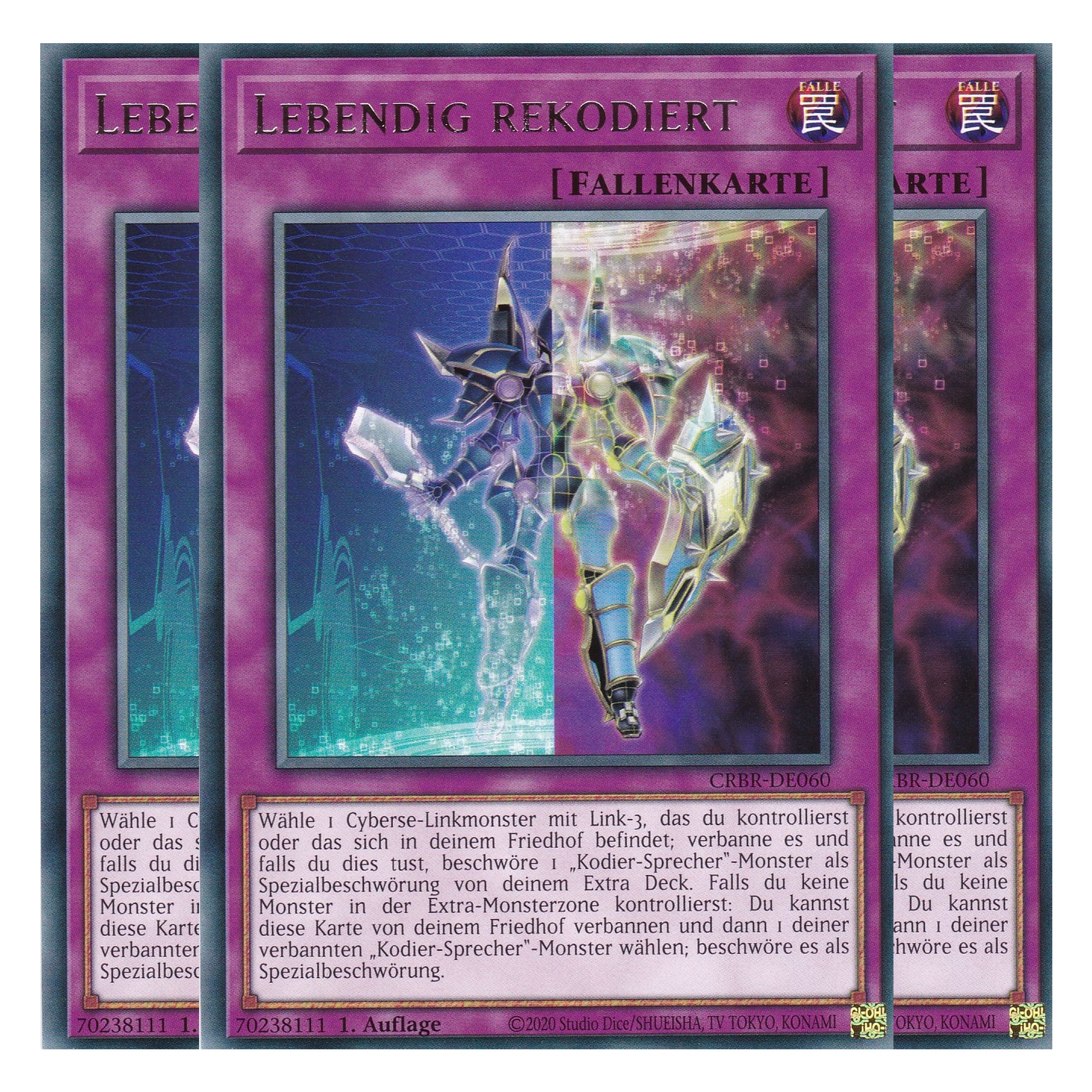 Lebendig rekodiert - CRBR-DE060 - Rare - Deutsch - 1. Auflage - Crossover Breakers - Playset (3 Kopien) - Yu-Gi-Oh!