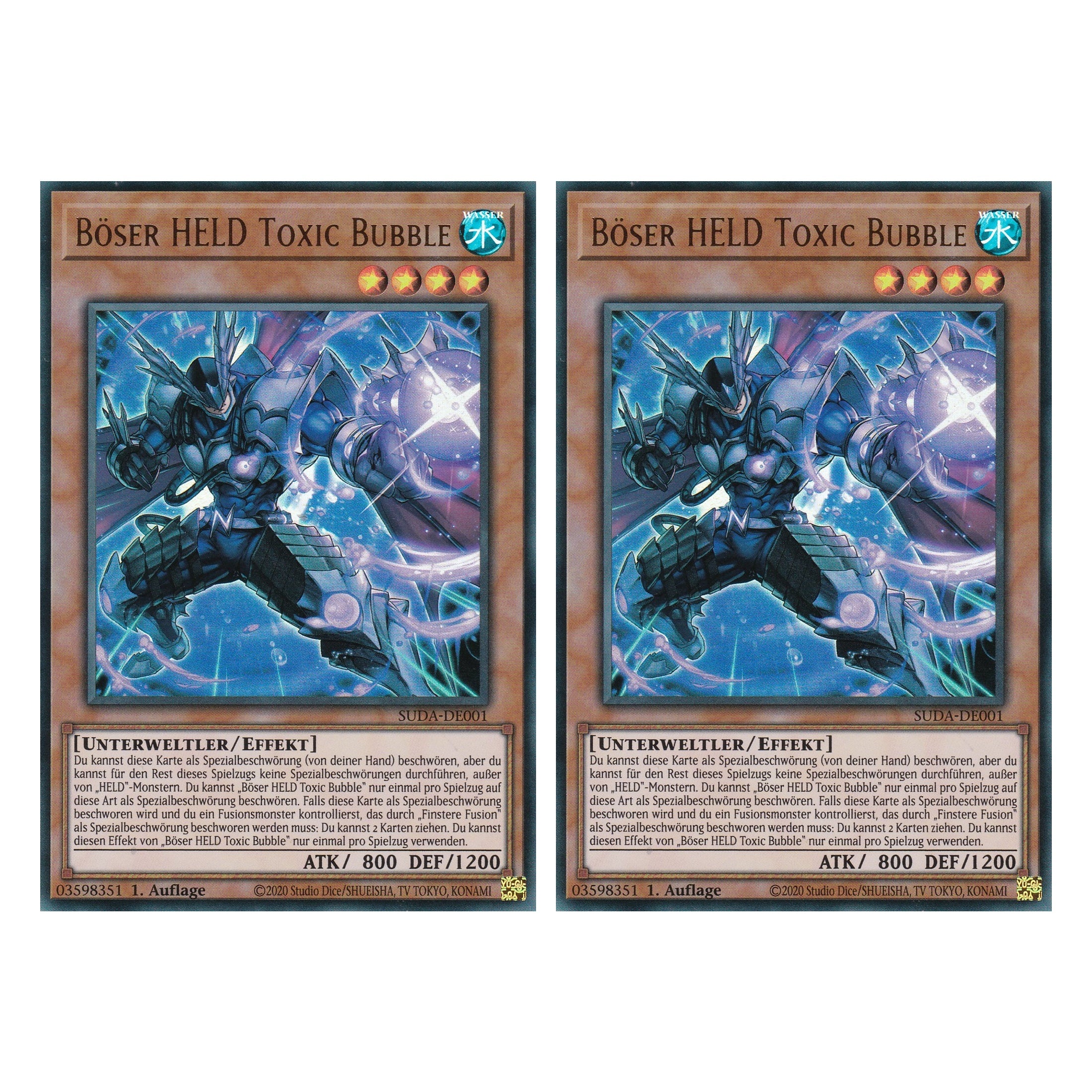 Böser HELD Toxic Bubble - SUDA-DE001 - Ultra Rare - Deutsch - 1. Auflage - Supreme Darkness - Duo Set (2 Stück) - Yu-Gi-Oh!
