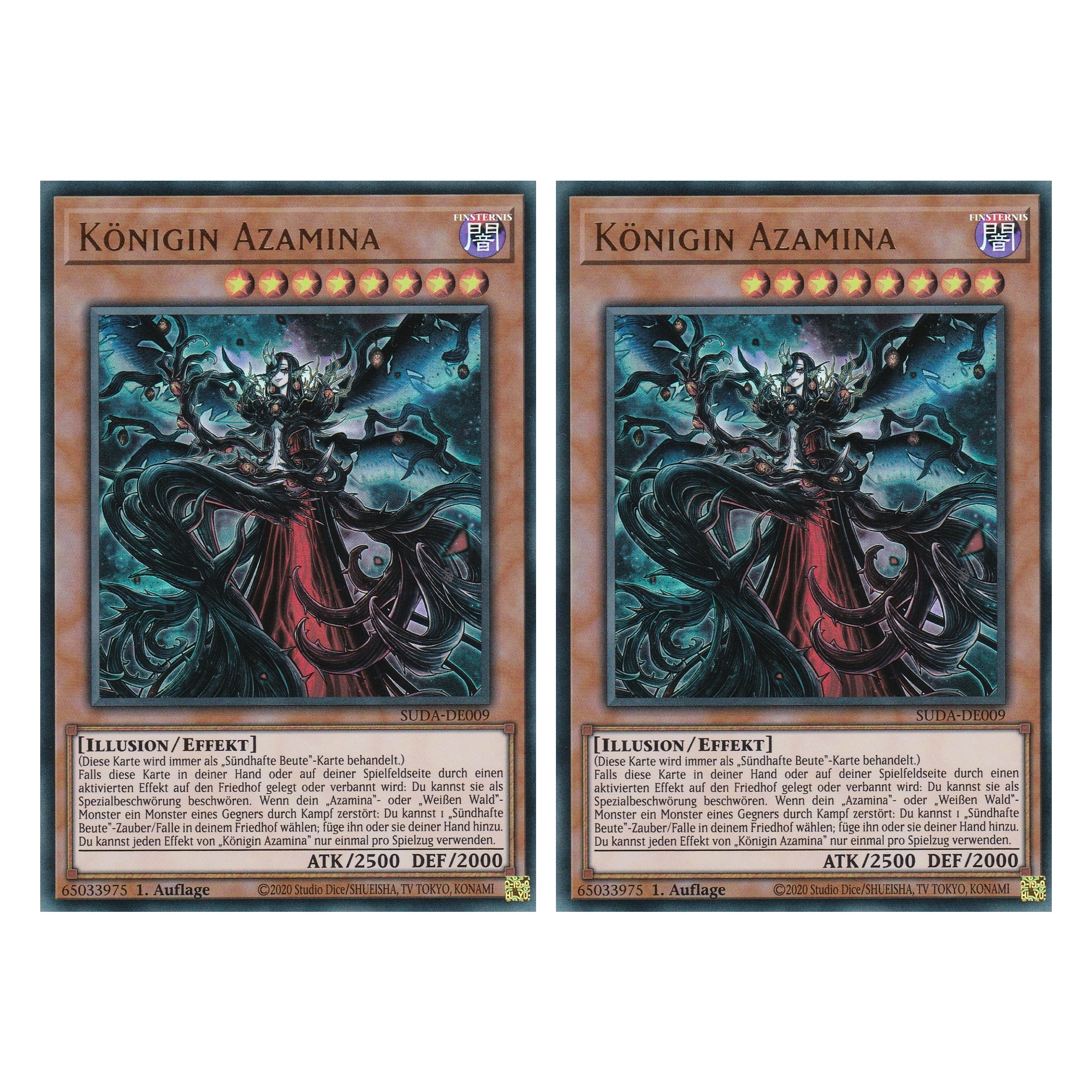 Königin Azamina - SUDA-DE009 - Ultra Rare - Deutsch - 1. Auflage - Supreme Darkness - Duo Set (2 Stück) - Yu-Gi-Oh!