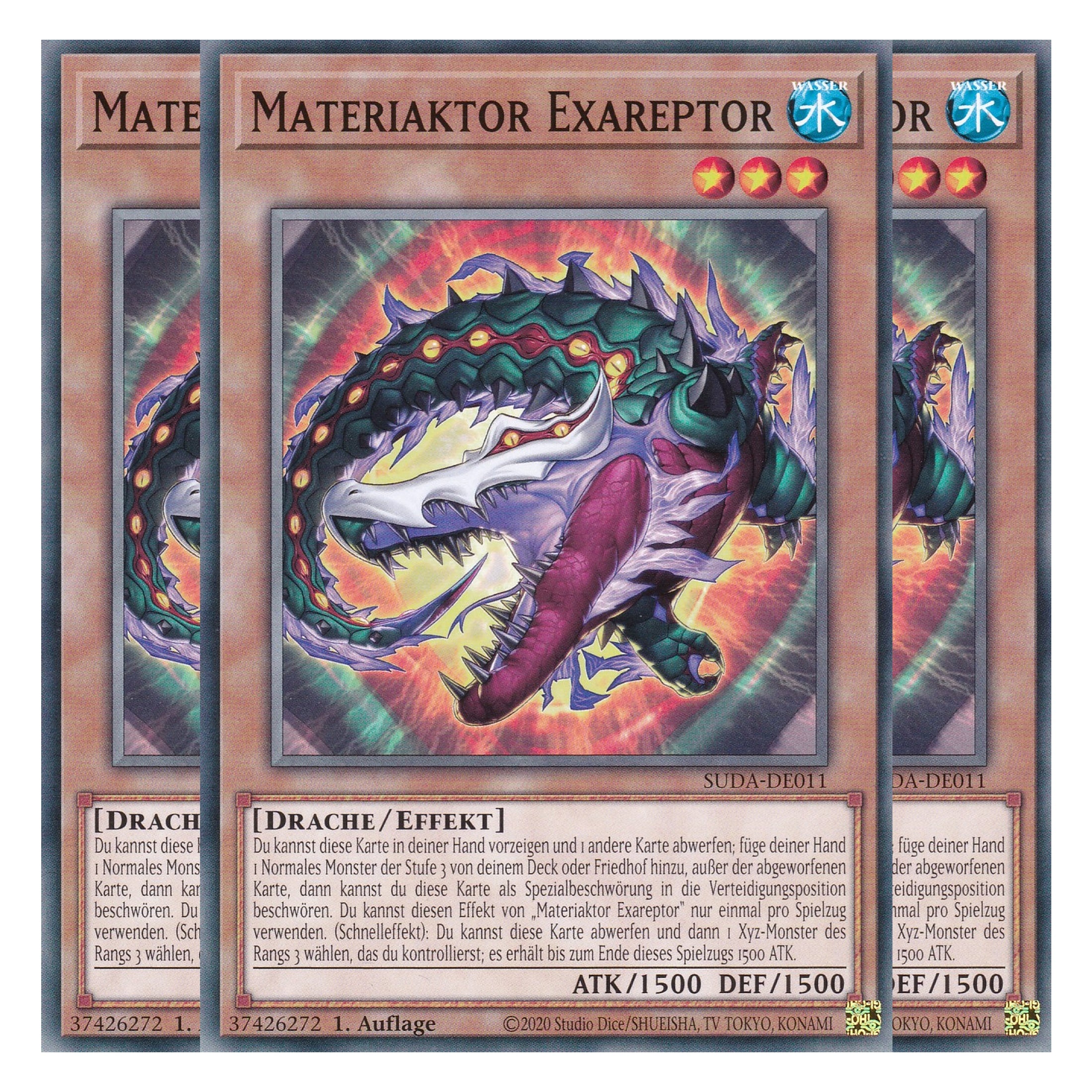 Materiaktor Exareptor - SUDA-DE011 - Common - Deutsch - 1. Auflage - Supreme Darkness - Playset (3 Kopien) - Yu-Gi-Oh!