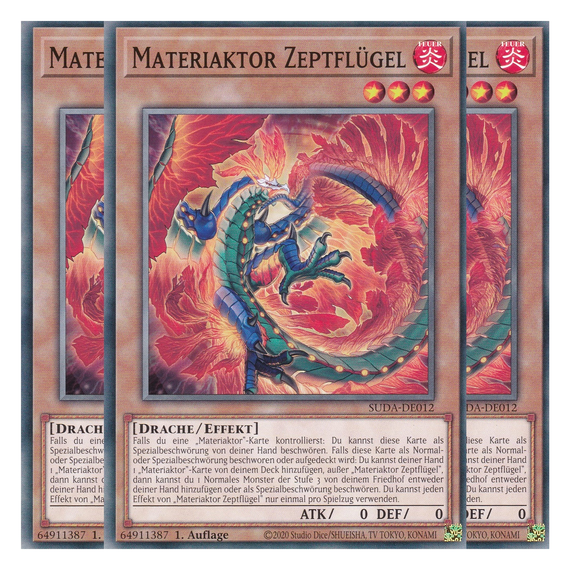 Materiaktor Zeptflügel - SUDA-DE012 - Common - Deutsch - 1. Auflage - Supreme Darkness - Playset (3 Kopien) - Yu-Gi-Oh!