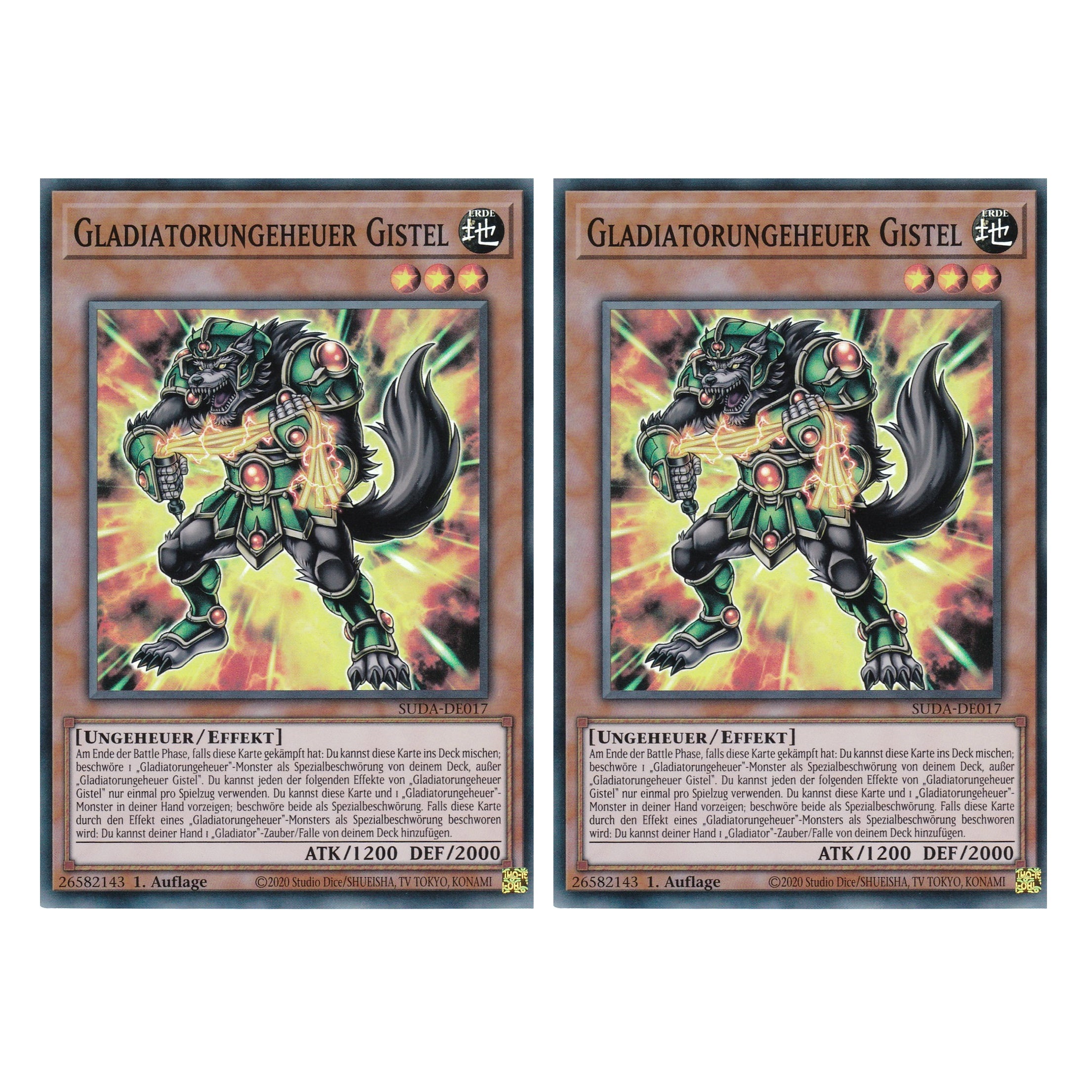 Gladiatorungeheuer Sistel - SUDA-DE017 - Super Rare - Deutsch - 1. Auflage - Supreme Darkness - Duo Set (2 Stück) - Yu-Gi-Oh!