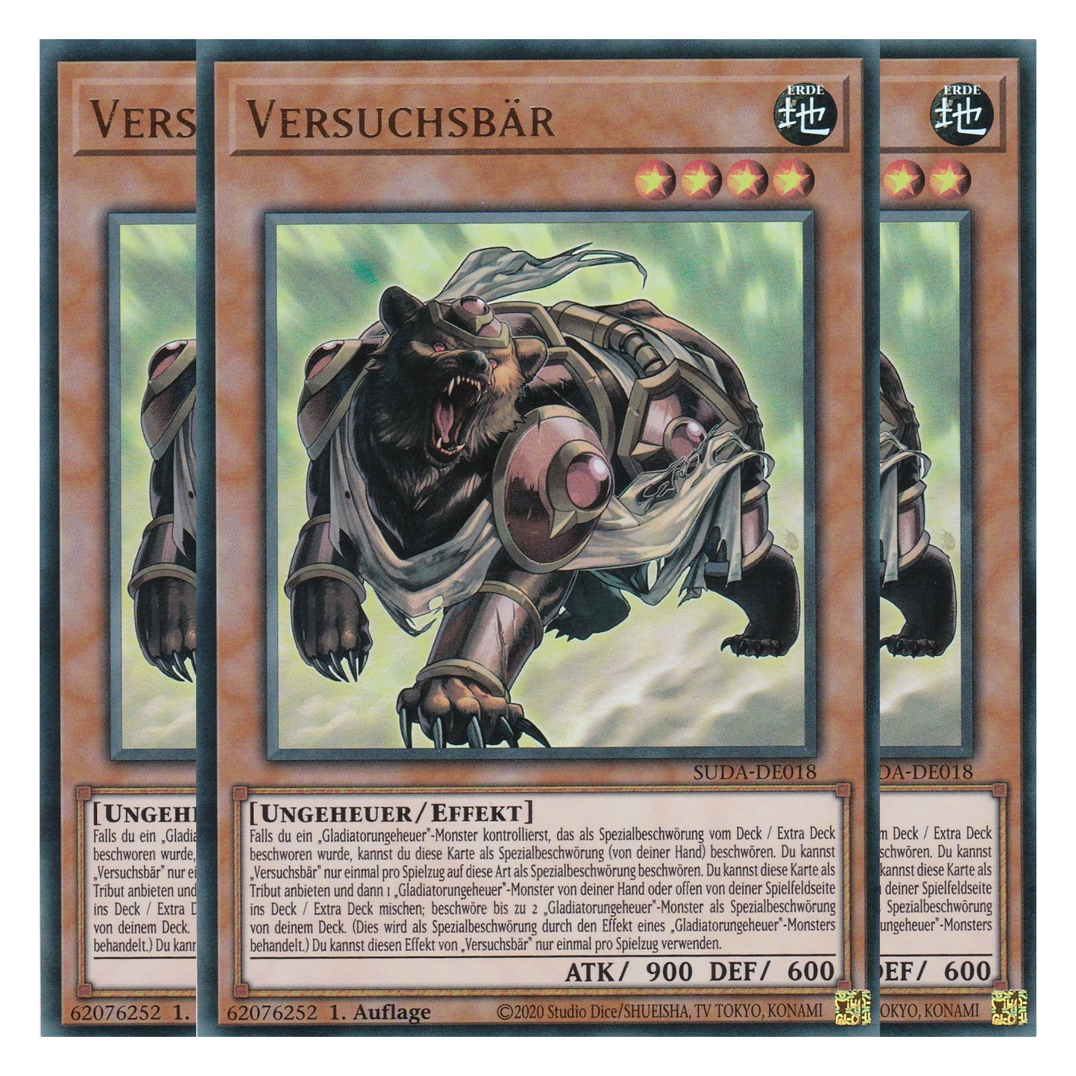 Versuchsbär - SUDA-DE018 - Ultra Rare - Deutsch - 1. Auflage - Supreme Darkness - Playset (3 Kopien) - Yu-Gi-Oh!