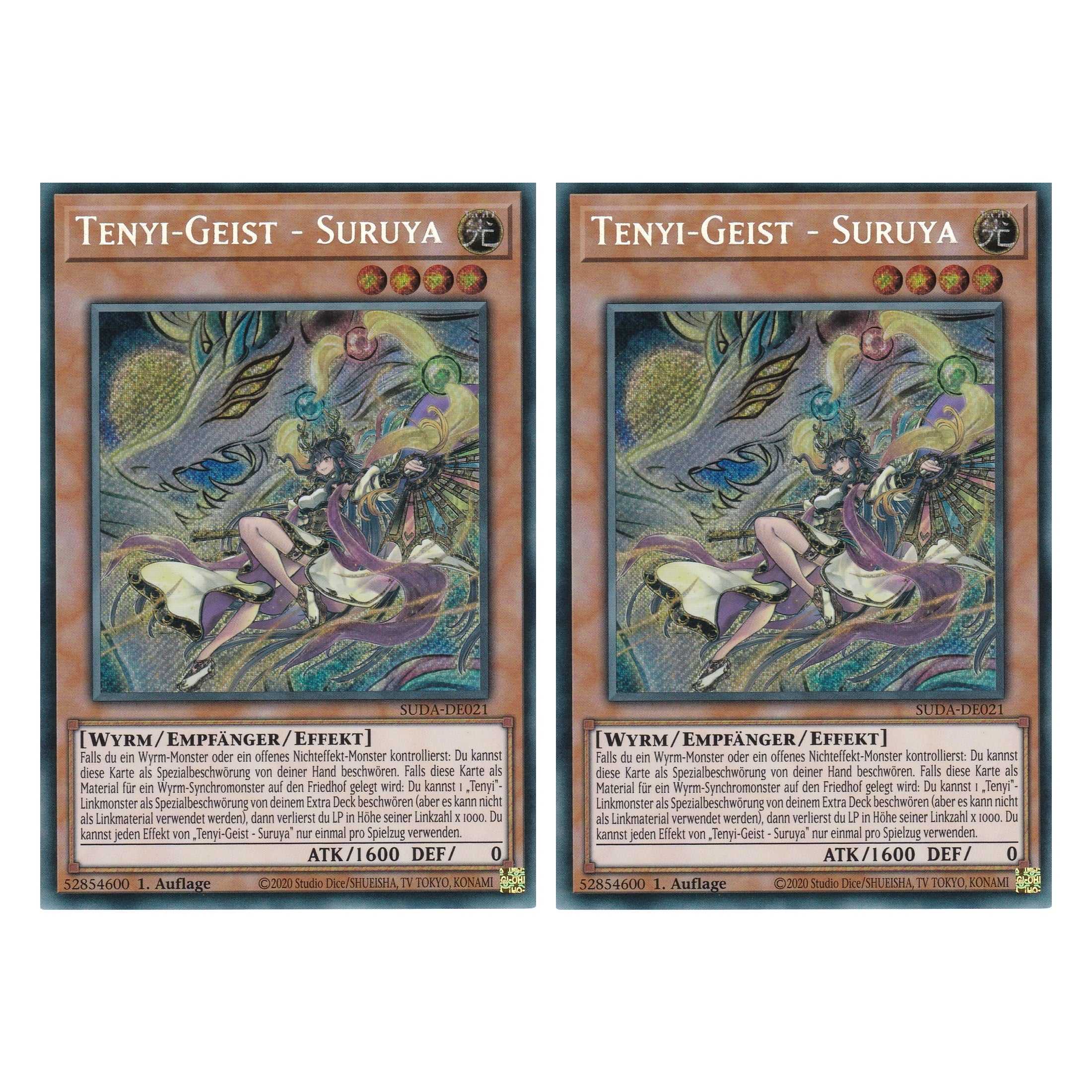 Tenyi Geist - Suruya - SUDA-DE021 - Secret Rare - Deutsch - 1. Auflage - Supreme Darkness - Duo Set (2 Stück) - Yu-Gi-Oh!
