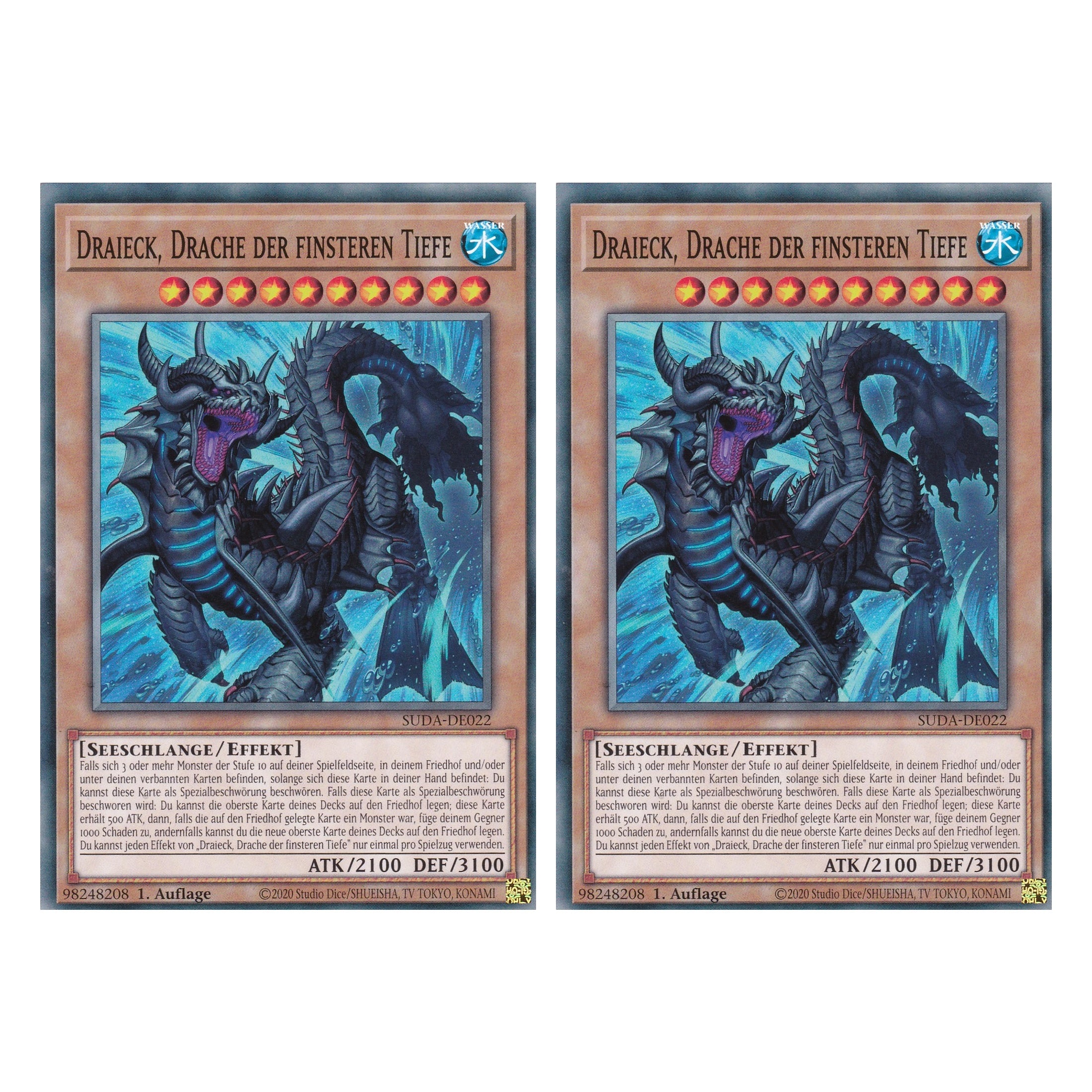 Draieck Drache der Finsteren Tiefe - SUDA-DE022 - Common - Deutsch - 1. Auflage - Supreme Darkness - Duo Set (2 Stück) - Yu-Gi-Oh!