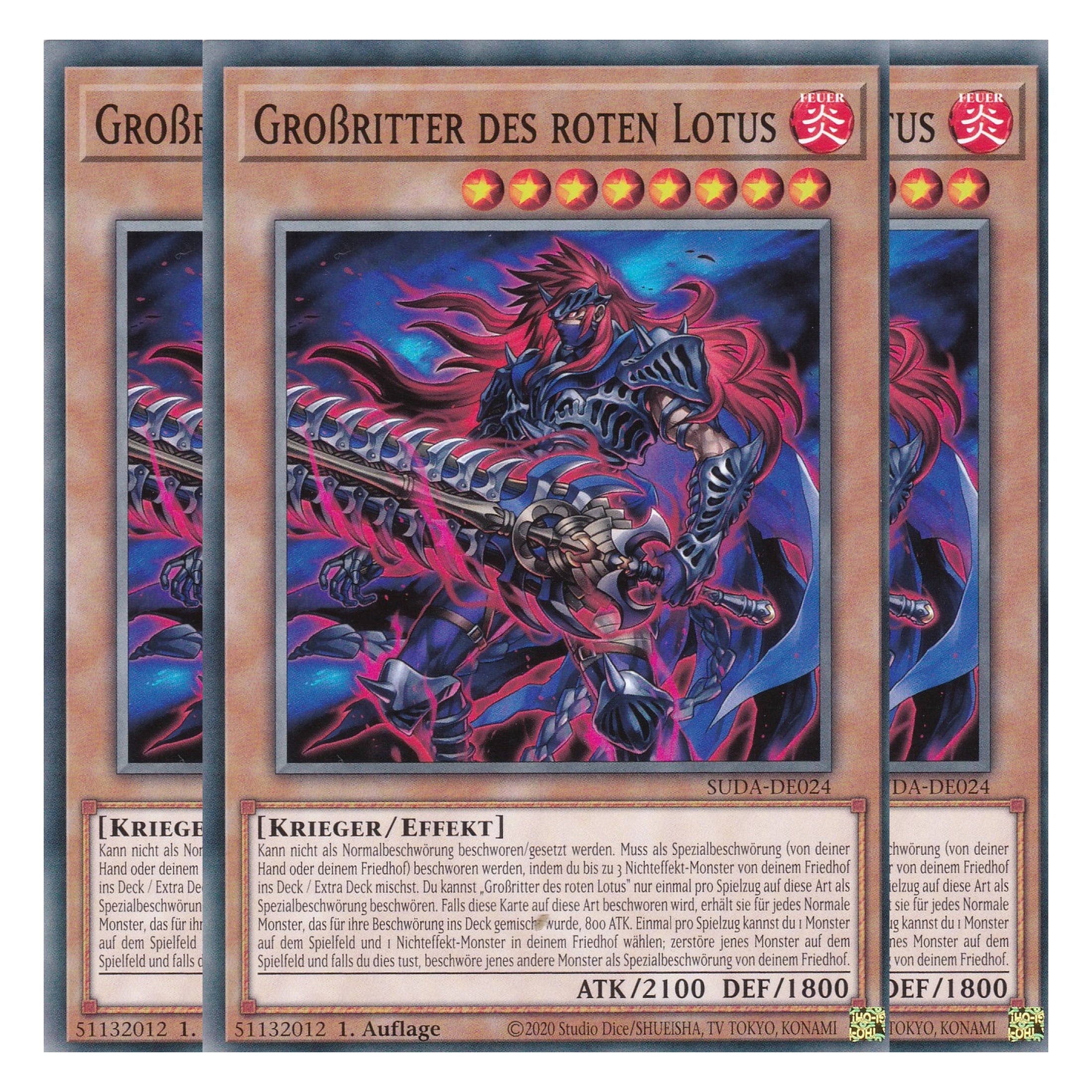 Großritter des Roten Lotus - SUDA-DE024 - Common - Deutsch - 1. Auflage - Supreme Darkness - Playset (3 Kopien) - Yu-Gi-Oh!