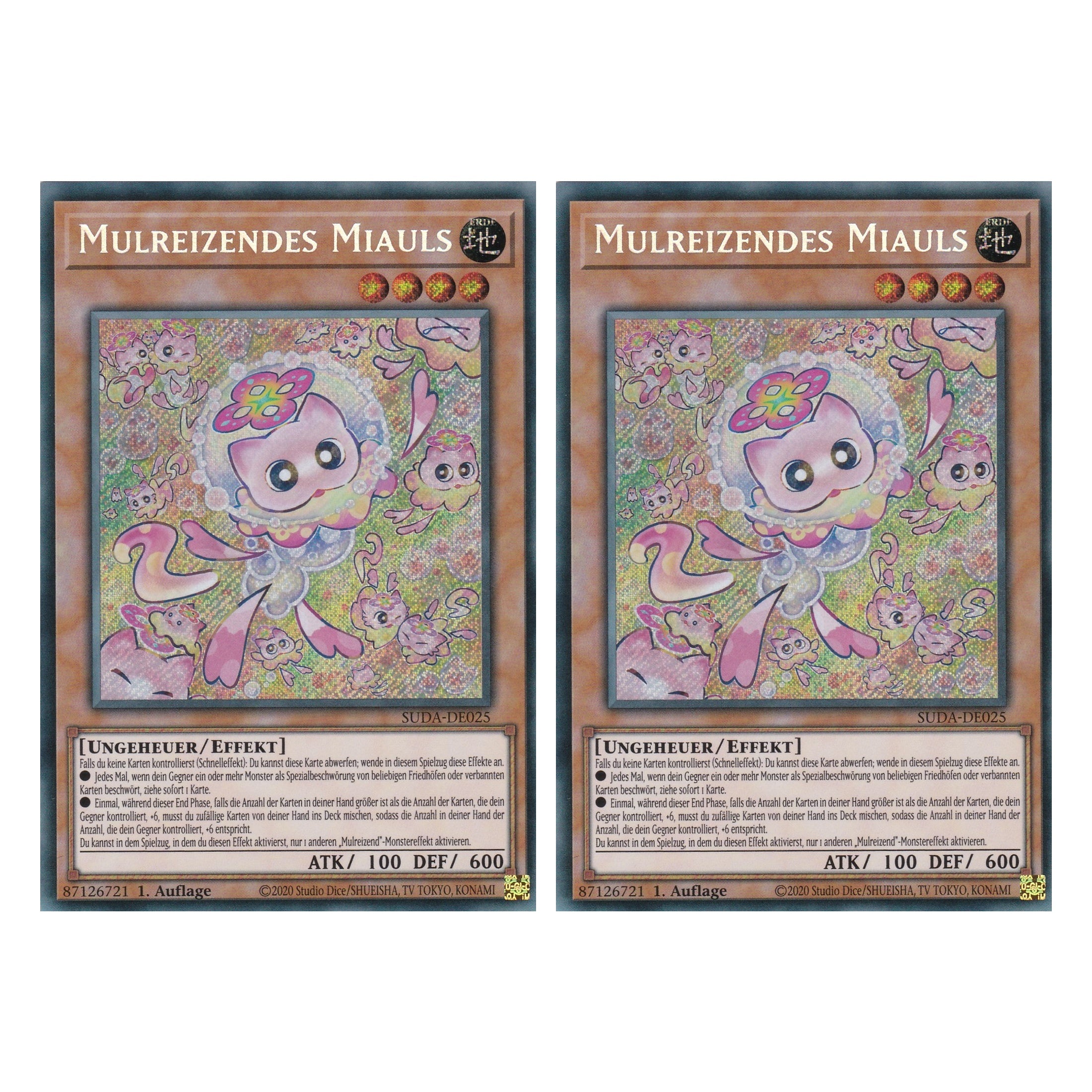 Mulreizendes Miauls - SUDA-DE025 - Secret Rare - Deutsch - 1. Auflage - Supreme Darkness - Duo Set (2 Stück) - Yu-Gi-Oh!
