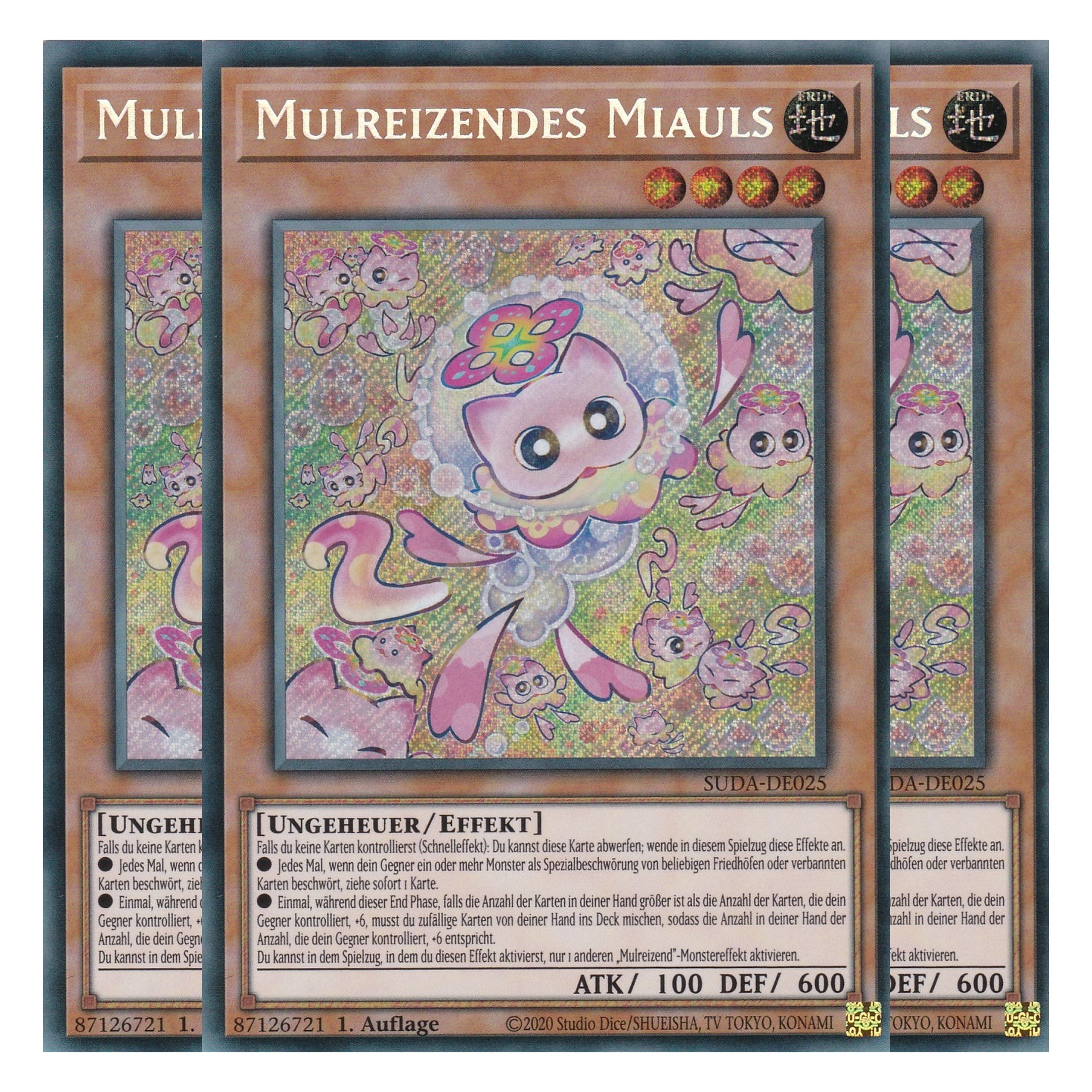 Mulreizendes Miauls - SUDA-DE025 - Secret Rare - Deutsch - 1. Auflage - Supreme Darkness - Playset (3 Kopien) - Yu-Gi-Oh!