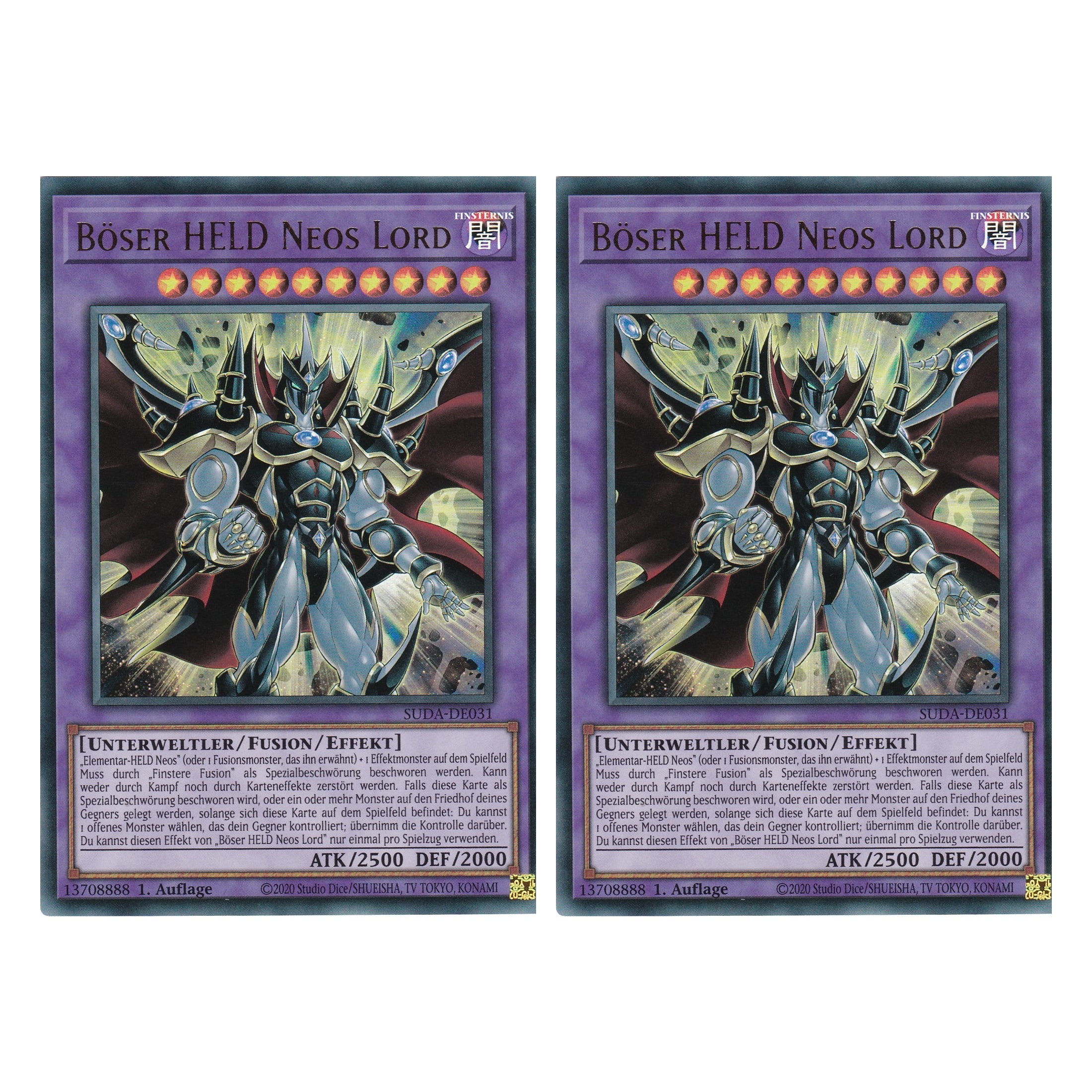 Böser HELD Neos Lord - SUDA-DE031 - Ultra Rare - Deutsch - 1. Auflage - Supreme Darkness - Duo Set (2 Stück) - Yu-Gi-Oh!