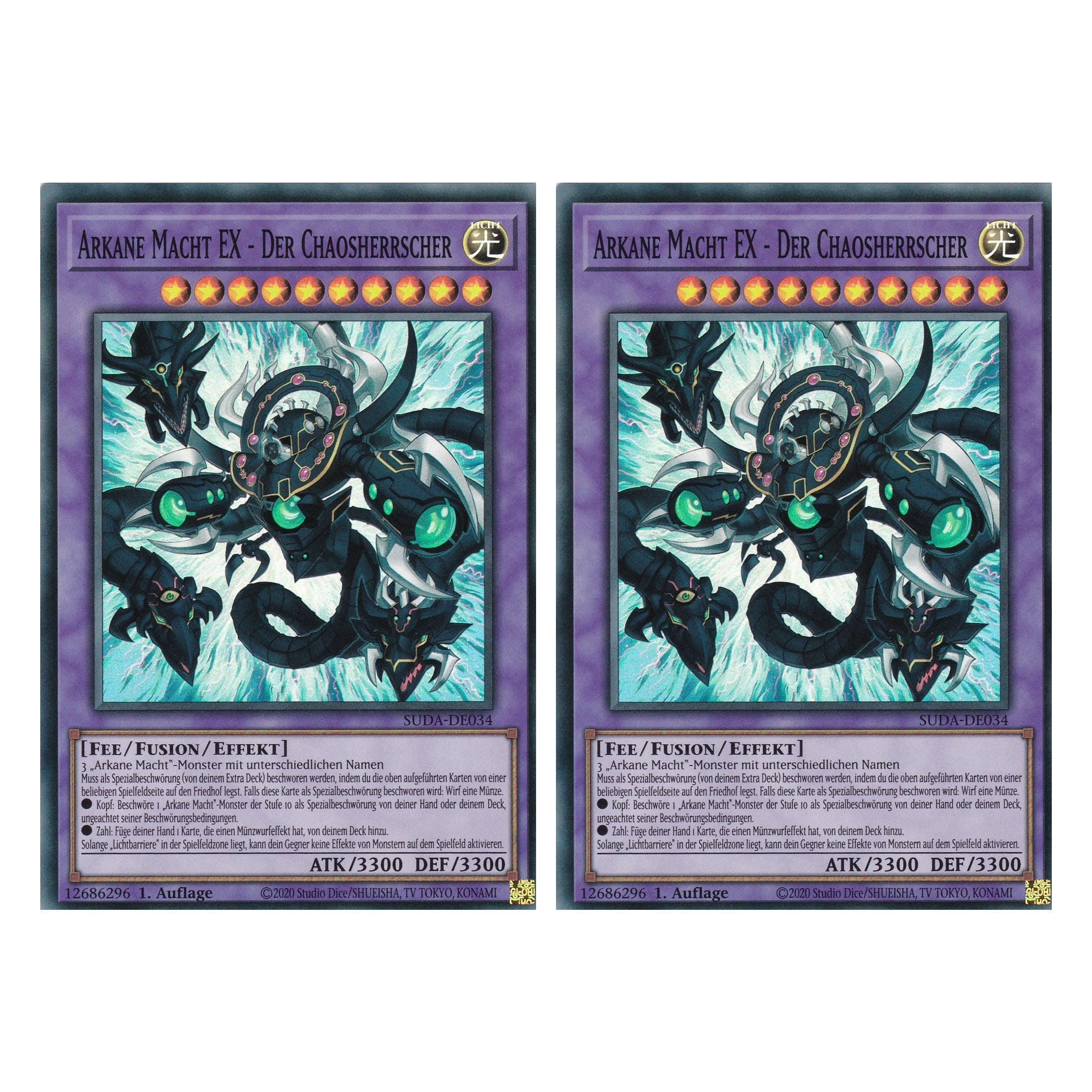 Arkane Macht EX - der Chaosherrscher - SUDA-DE034 - Super Rare - Deutsch - 1. Auflage - Supreme Darkness - Duo Set (2 Stück) - Yu-Gi-Oh!