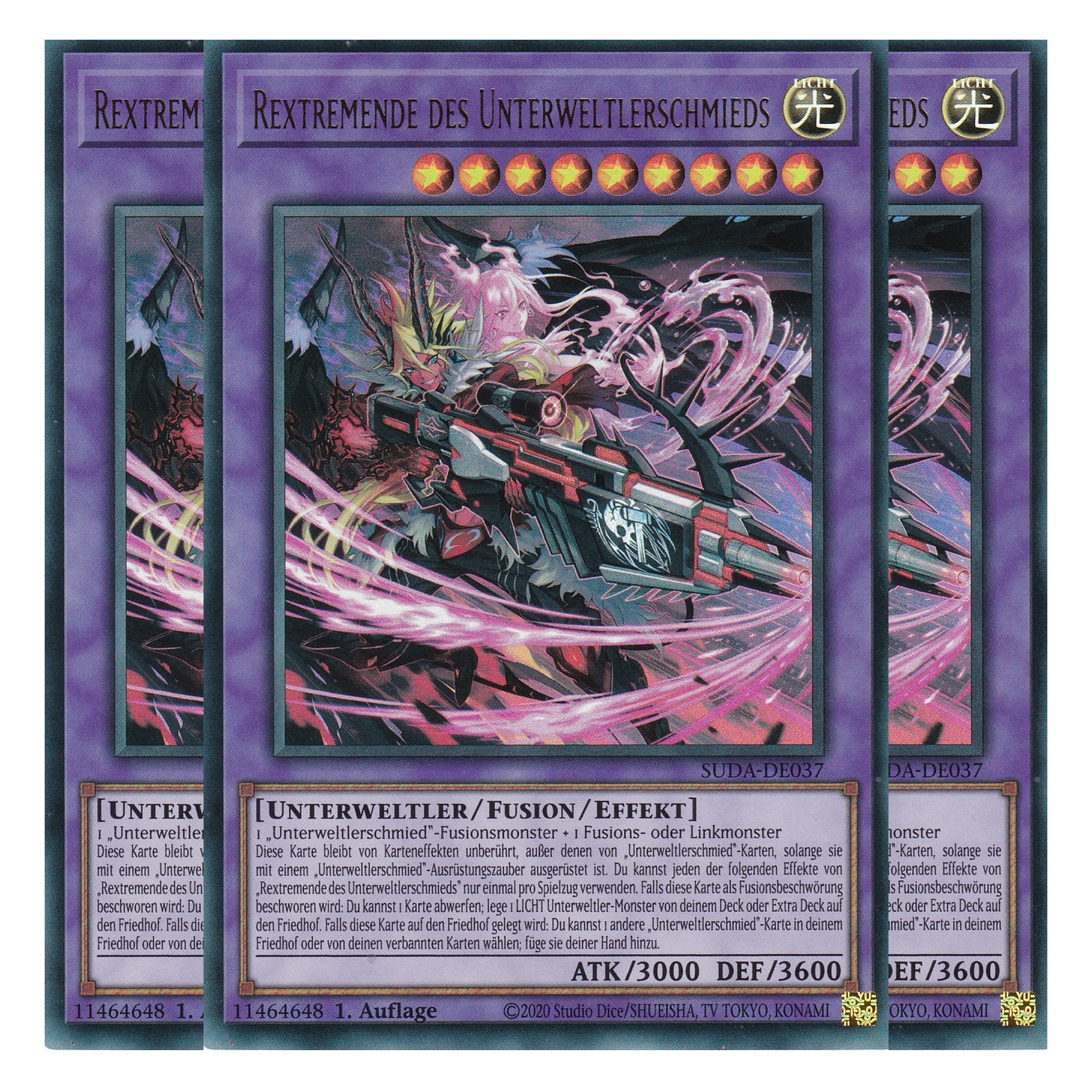 Rextremende des Unterweltlerschmieds - SUDA-DE037 - Ultra Rare - Deutsch - 1. Auflage - Supreme Darkness - Playset (3 Kopien) - Yu-Gi-Oh!