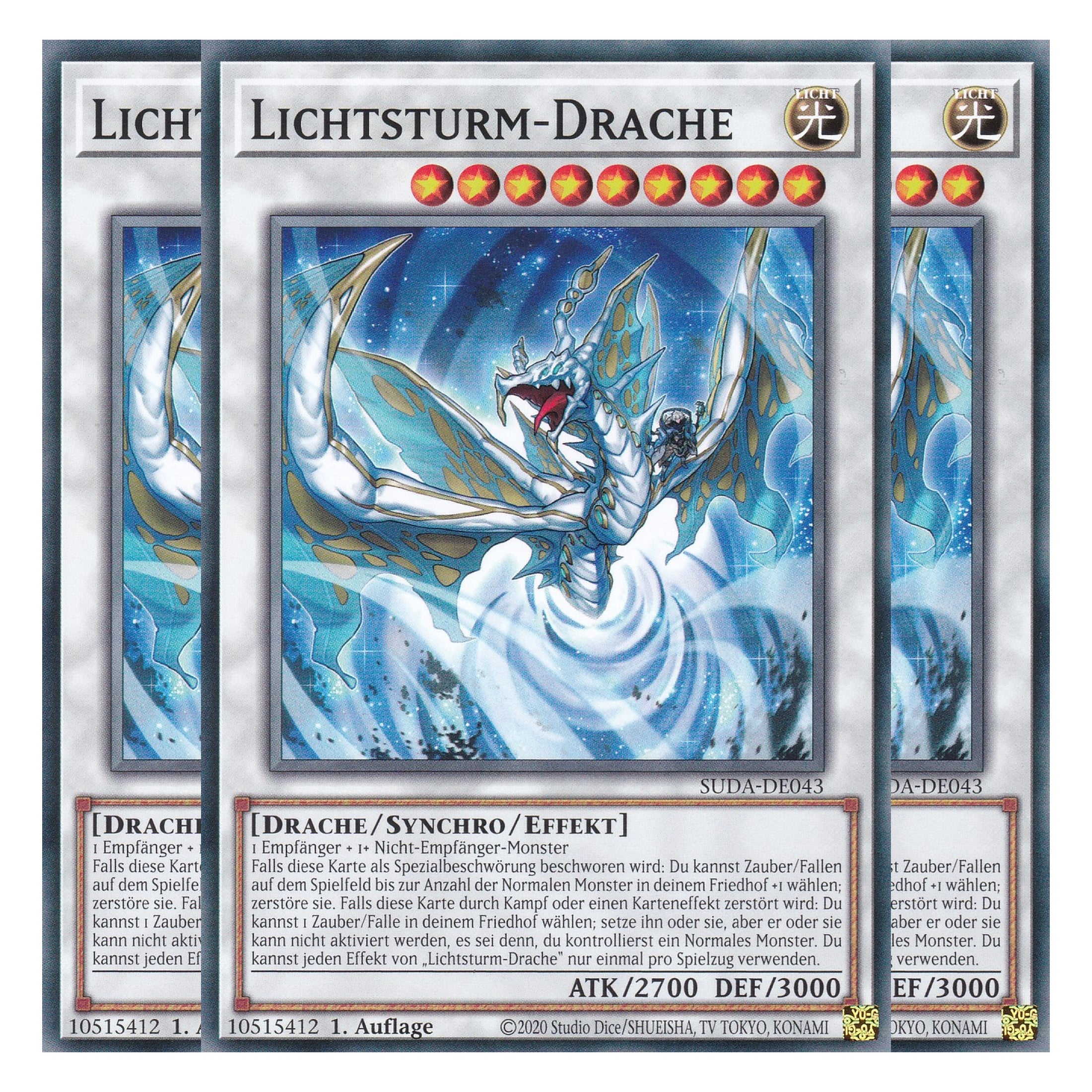 Lichtsturm Drache - SUDA-DE043 - Common - Deutsch - 1. Auflage - Supreme Darkness - Playset (3 Kopien) - Yu-Gi-Oh!