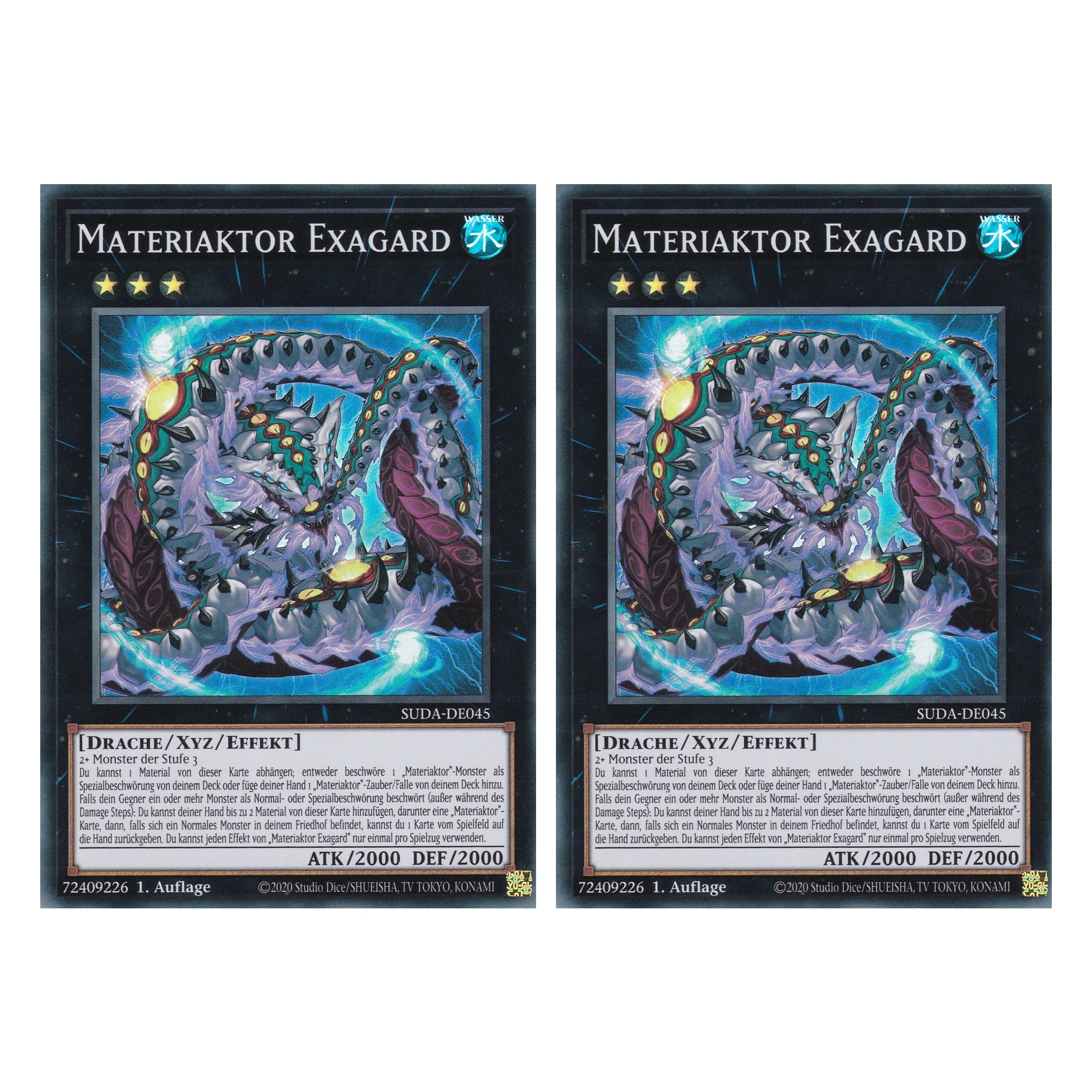 Materiaktor Exagard - SUDA-DE045 - Super Rare - Deutsch - 1. Auflage - Supreme Darkness - Duo Set (2 Stück) - Yu-Gi-Oh!