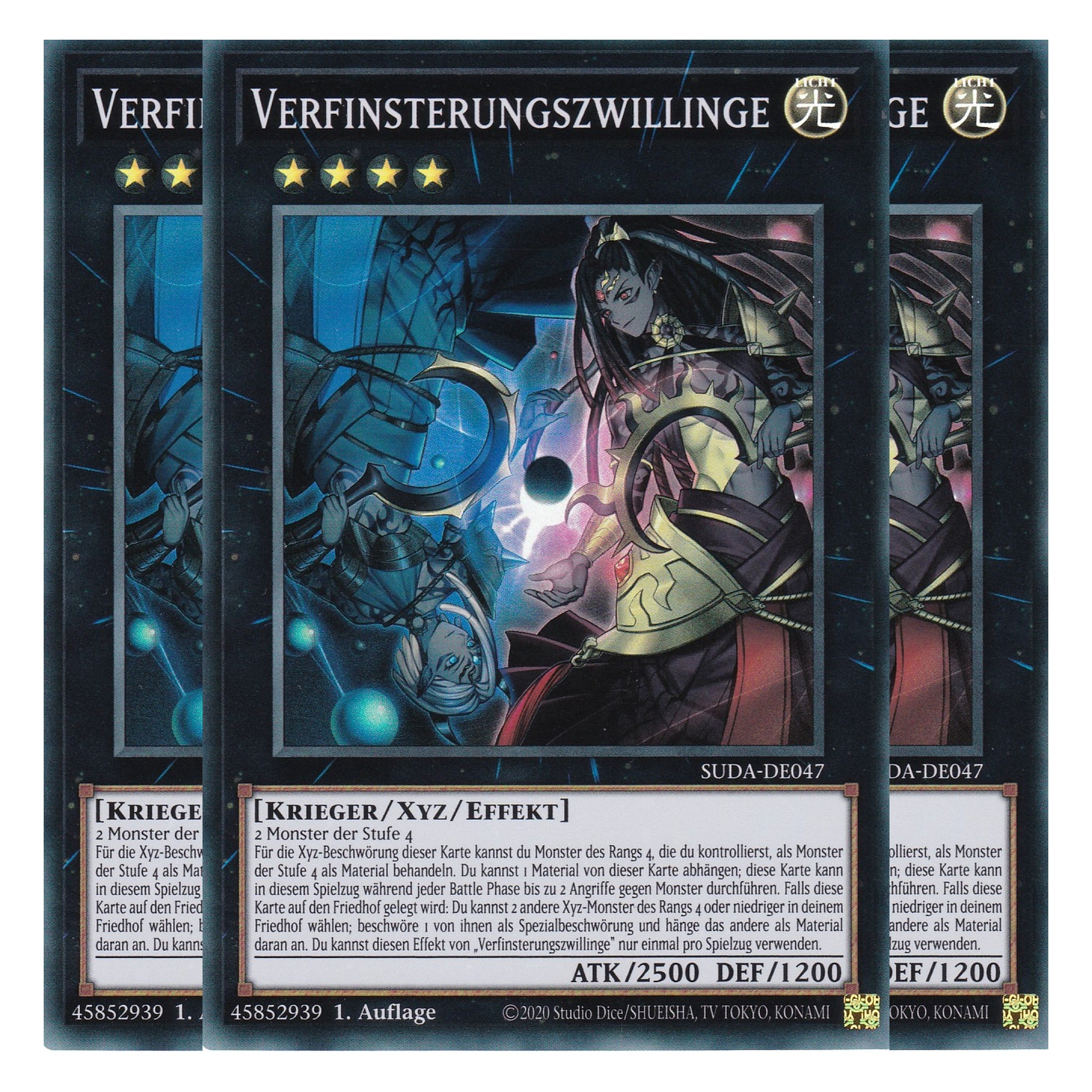 Verfinsterungszwillinge - SUDA-DE047 - Super Rare - Deutsch - 1. Auflage - Supreme Darkness - Playset (3 Kopien) - Yu-Gi-Oh!