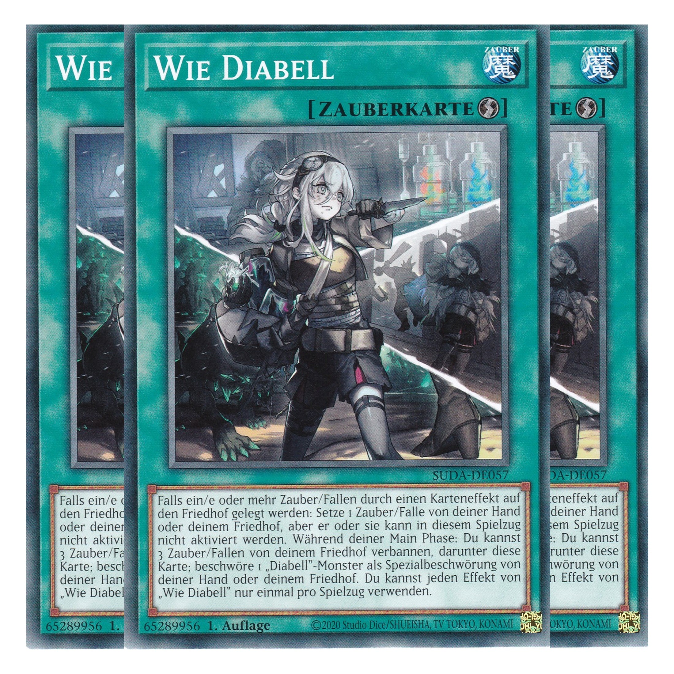 Wie Diabell - SUDA-DE057 - Common - Deutsch - 1. Auflage - Supreme Darkness - Playset (3 Kopien) - Yu-Gi-Oh!