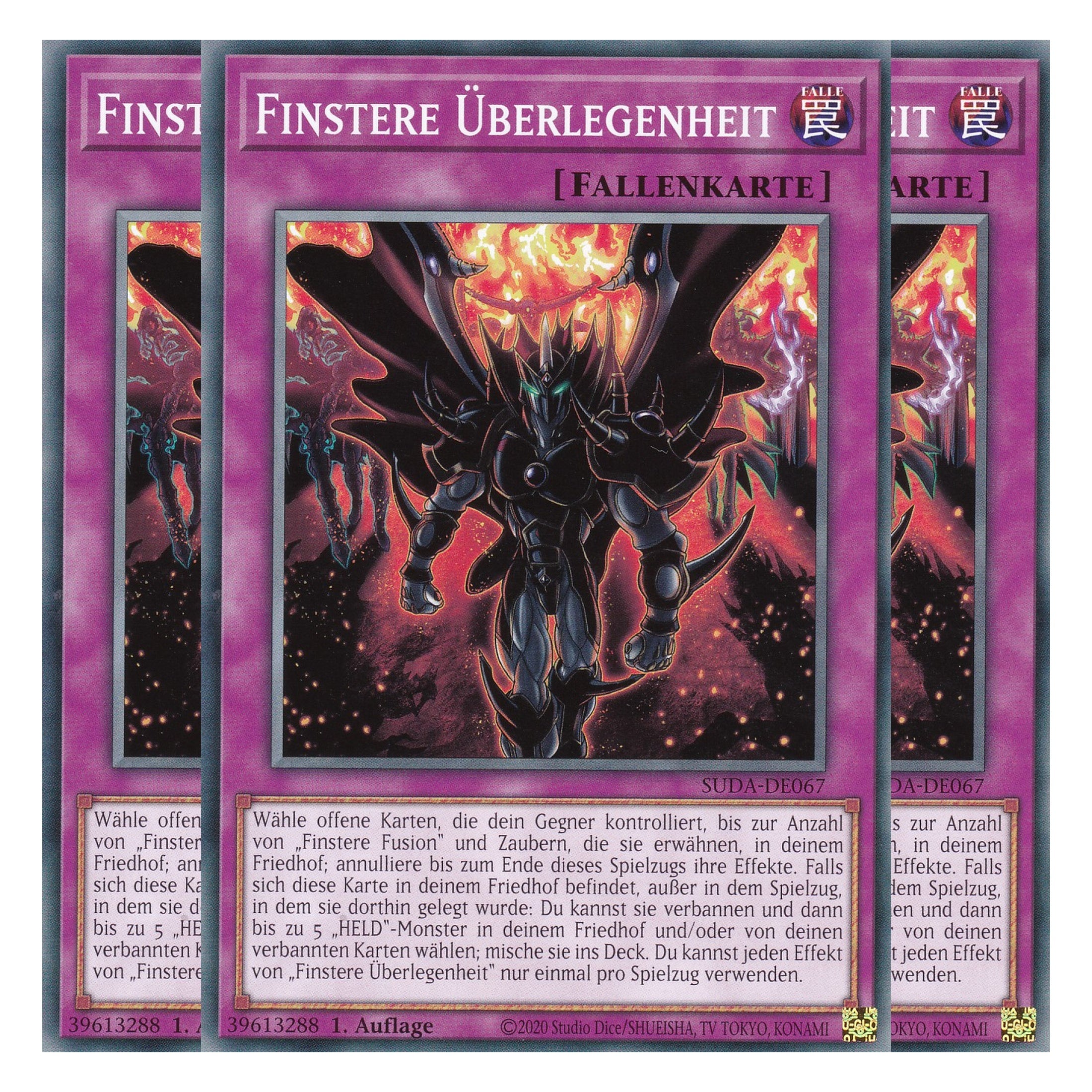 Finstere Überlegenheit - SUDA-DE067 - Common - Deutsch - 1. Auflage - Supreme Darkness - Playset (3 Kopien) - Yu-Gi-Oh!