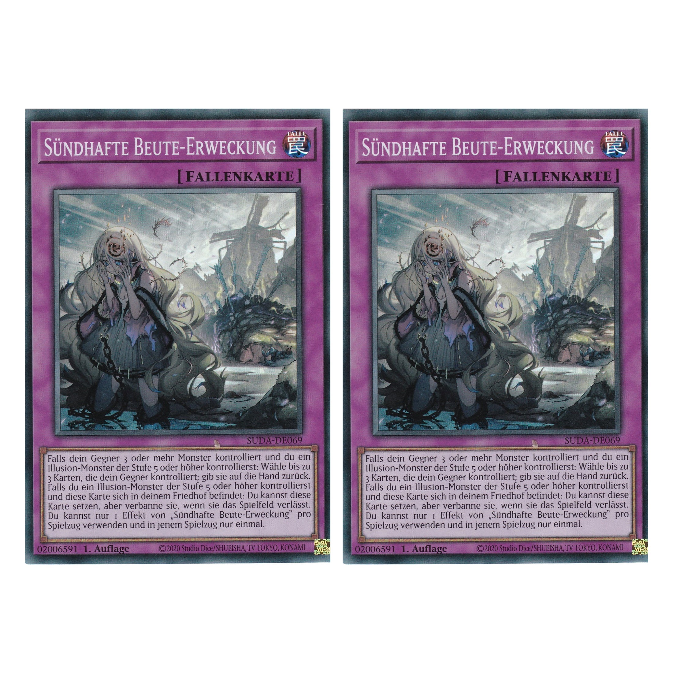 Sündhafte Beute Erweckung - SUDA-DE069 - Super Rare - Deutsch - 1. Auflage - Supreme Darkness - Duo Set (2 Stück) - Yu-Gi-Oh!