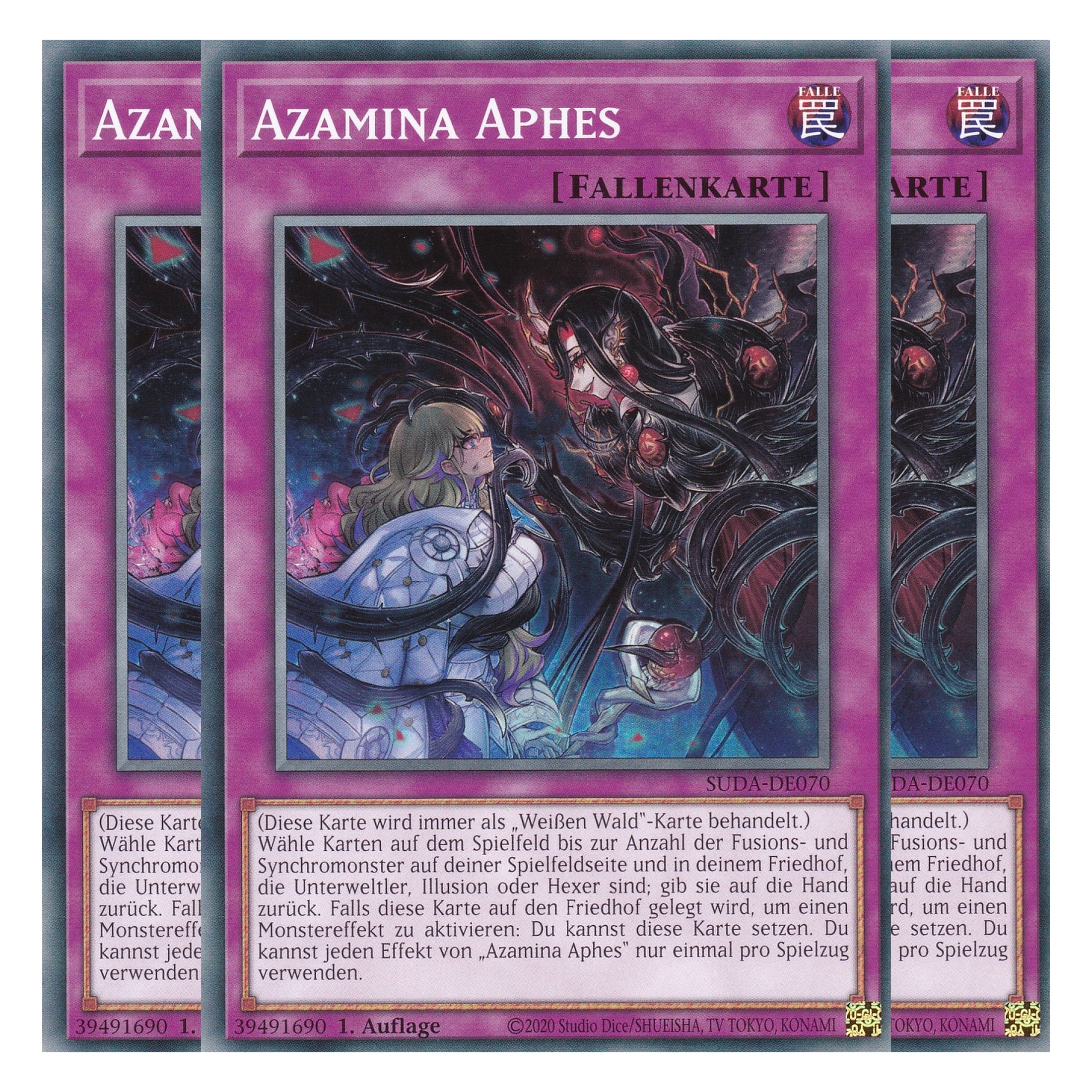 Azamina Aphes - SUDA-DE070 - Common - Deutsch - 1. Auflage - Supreme Darkness - Playset (3 Kopien) - Yu-Gi-Oh!