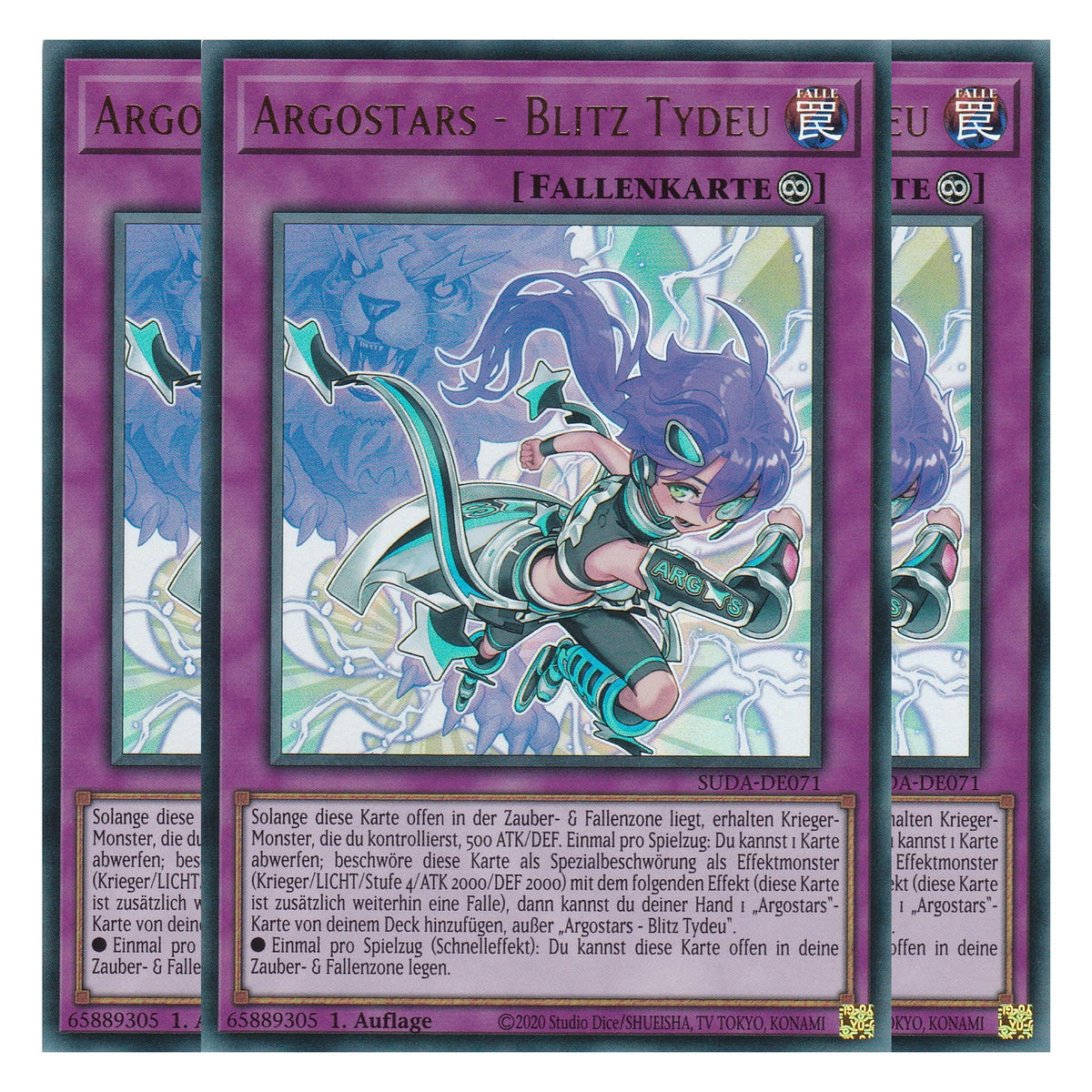 Argostars Blitz Tydeu - SUDA-DE071 - Ultra Rare - Deutsch - 1. Auflage - Supreme Darkness - Playset (3 Kopien) - Yu-Gi-Oh!