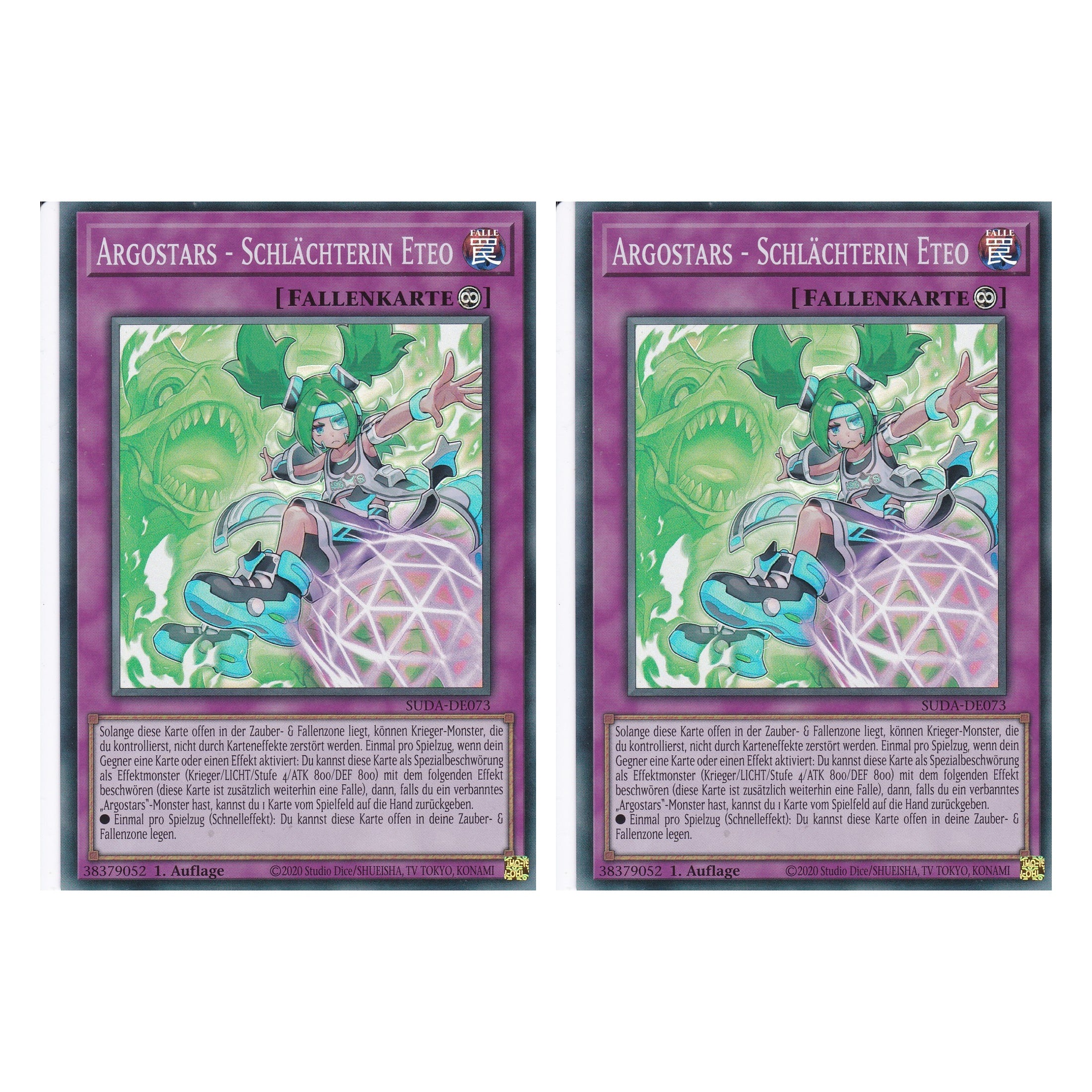 Argostars Schlächterin Eteo - SUDA-DE073 - Super Rare - Deutsch - 1. Auflage - Supreme Darkness - Duo Set (2 Stück) - Yu-Gi-Oh!