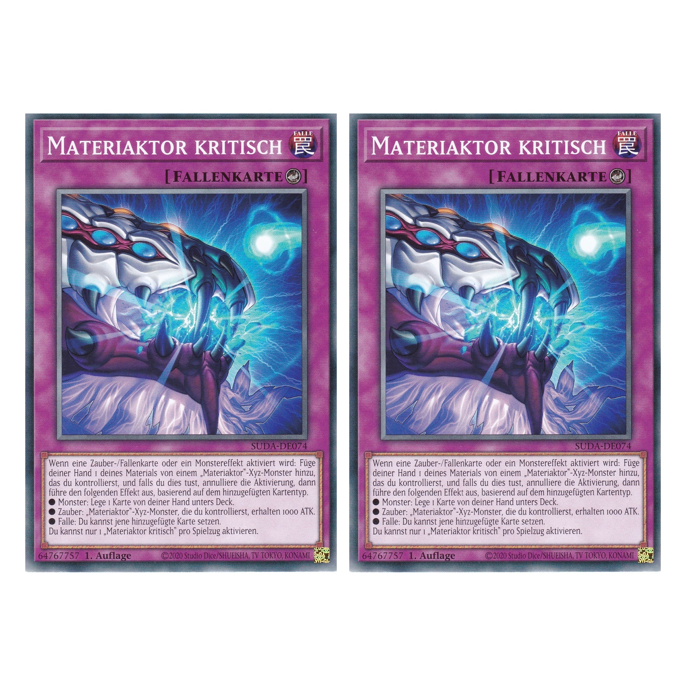 Materiaktor Kritisch - SUDA-DE074 - Common - Deutsch - 1. Auflage - Supreme Darkness - Duo Set (2 Stück) - Yu-Gi-Oh!