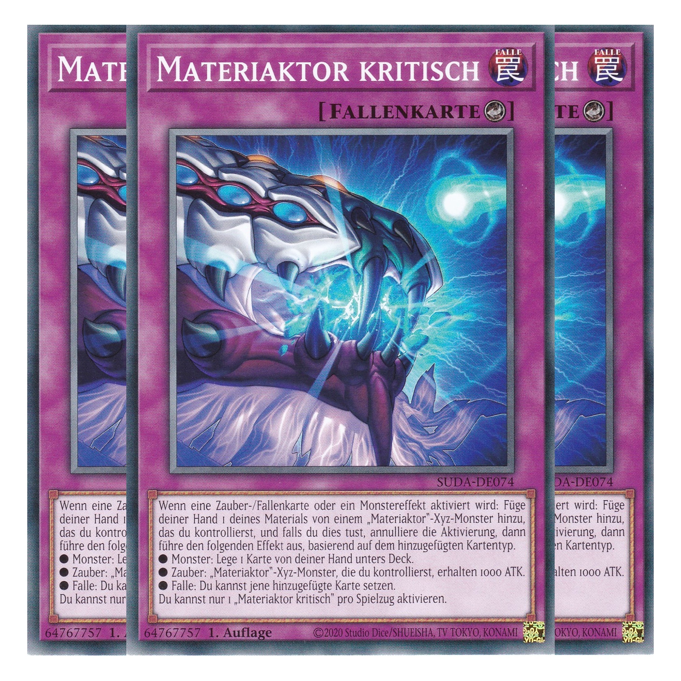 Materiaktor Kritisch - SUDA-DE074 - Common - Deutsch - 1. Auflage - Supreme Darkness - Playset (3 Kopien) - Yu-Gi-Oh!