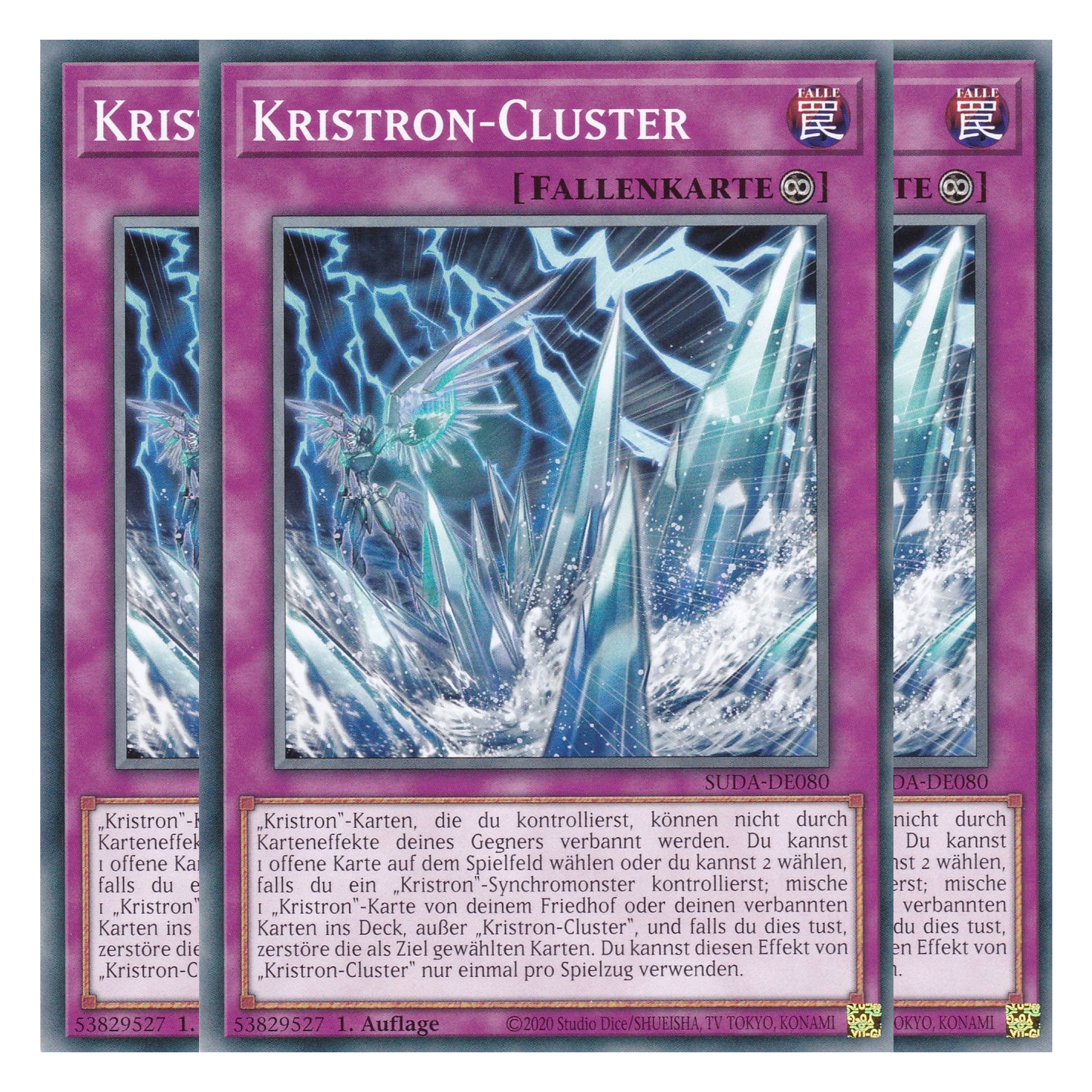 Kristron Cluster - SUDA-DE080 - Common - Deutsch - 1. Auflage - Supreme Darkness - Playset (3 Kopien) - Yu-Gi-Oh!