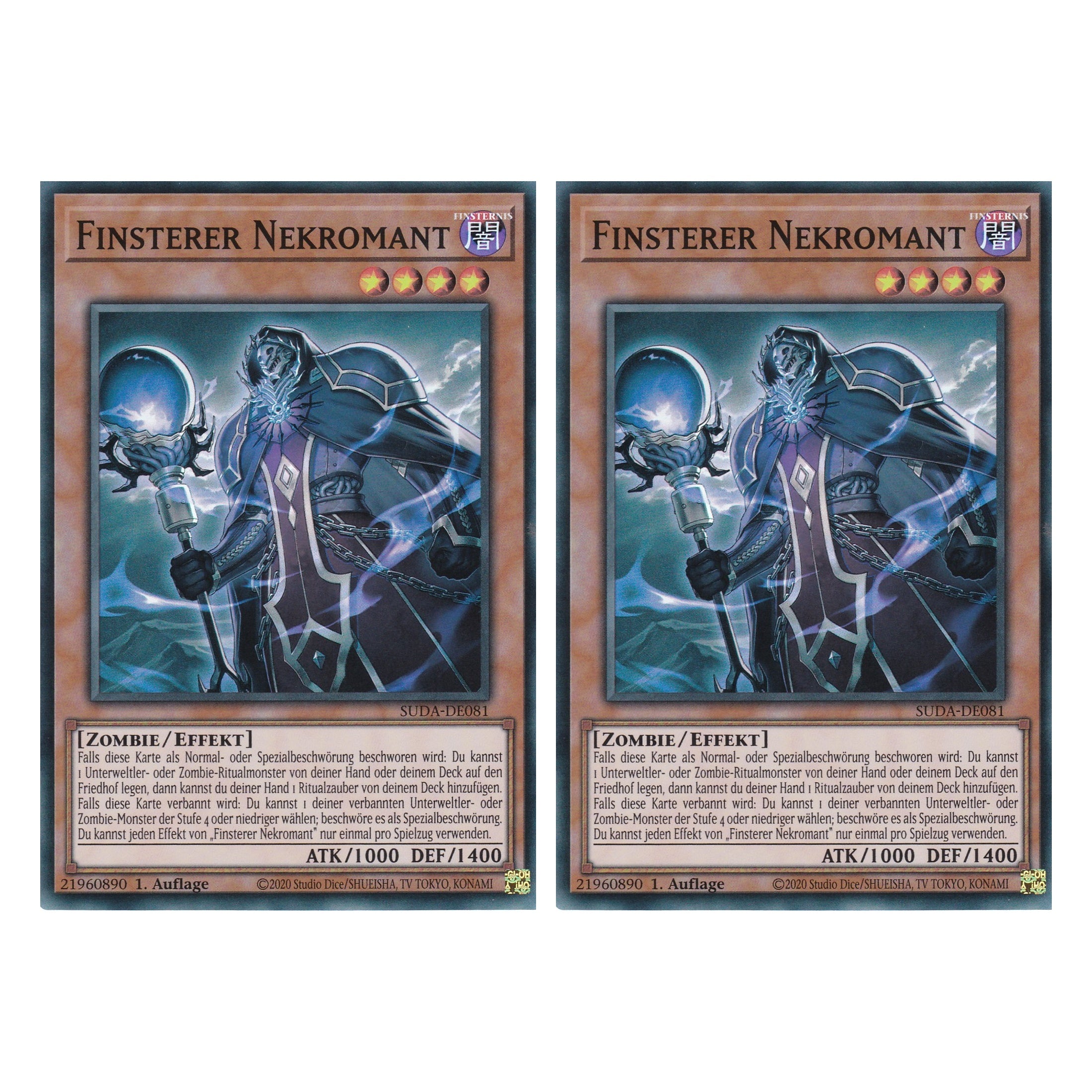 Finsterer Nekromant - SUDA-DE081 - Super Rare - Deutsch - 1. Auflage - Supreme Darkness - Duo Set (2 Stück) - Yu-Gi-Oh!