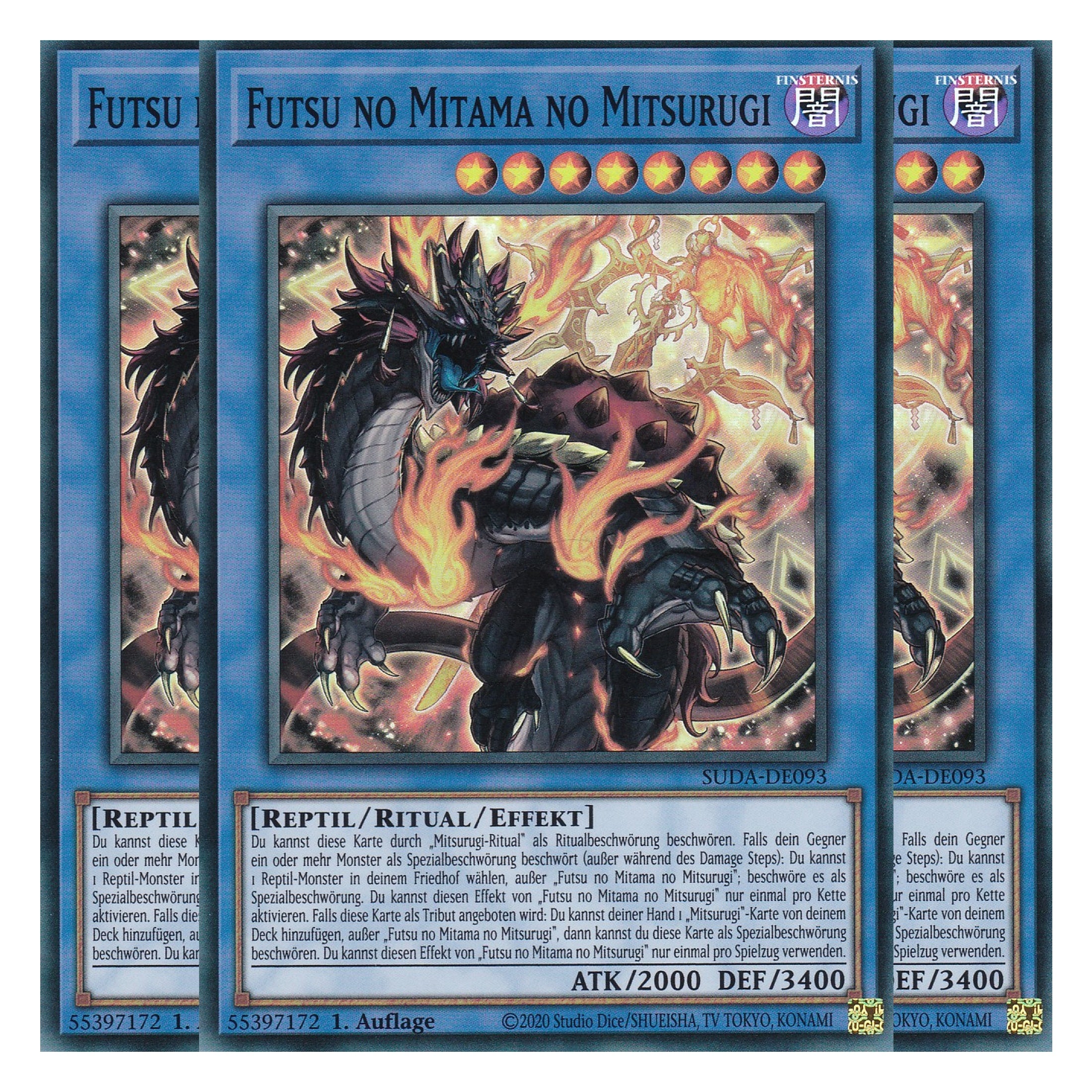 Futsu no Mitama no Mitsurugi - SUDA-DE093 - Super Rare - Deutsch - 1. Auflage - Supreme Darkness - Playset (3 Kopien) - Yu-Gi-Oh!