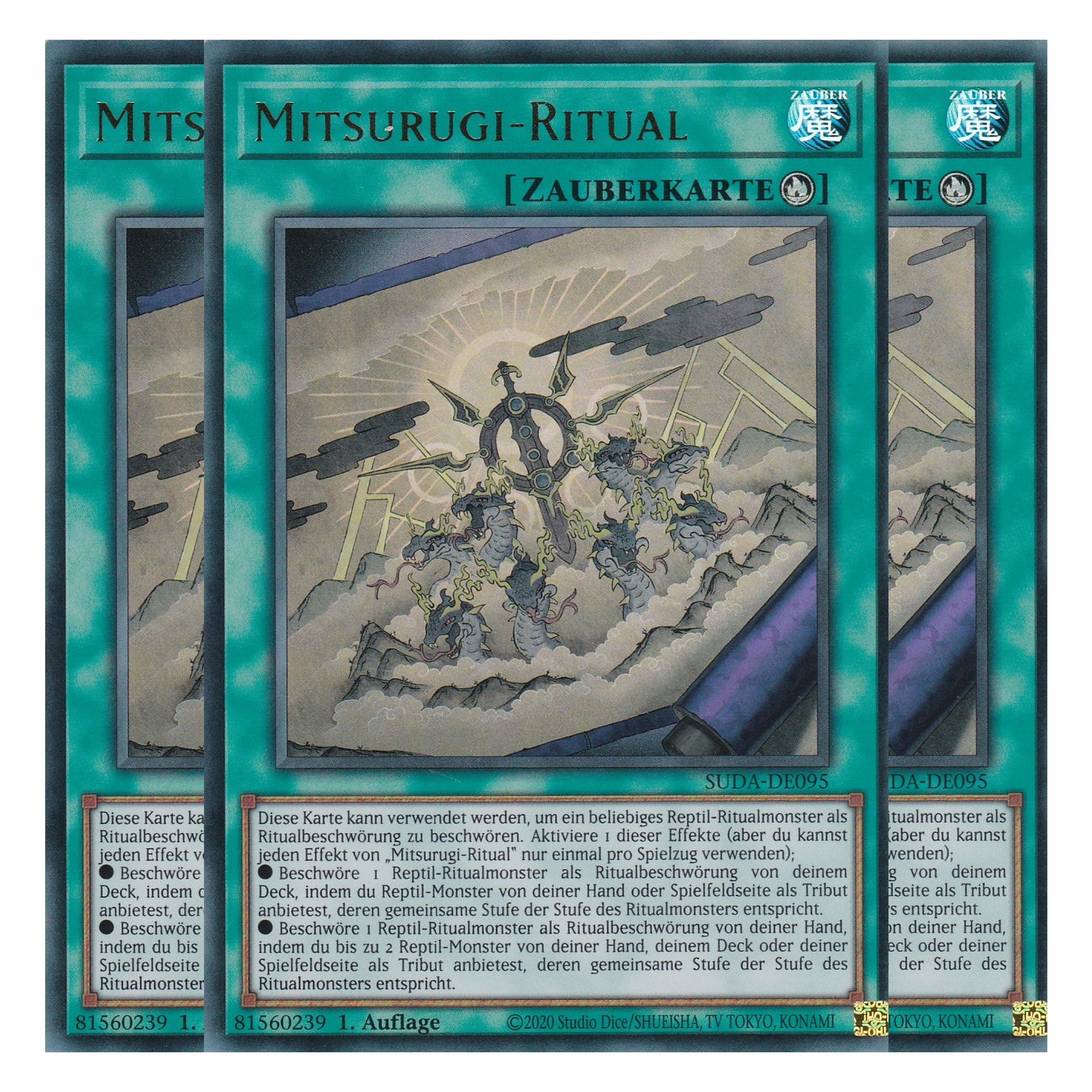 Mitsurugi Ritual - SUDA-DE095 - Ultra Rare - Deutsch - 1. Auflage - Supreme Darkness - Playset (3 Kopien) - Yu-Gi-Oh!