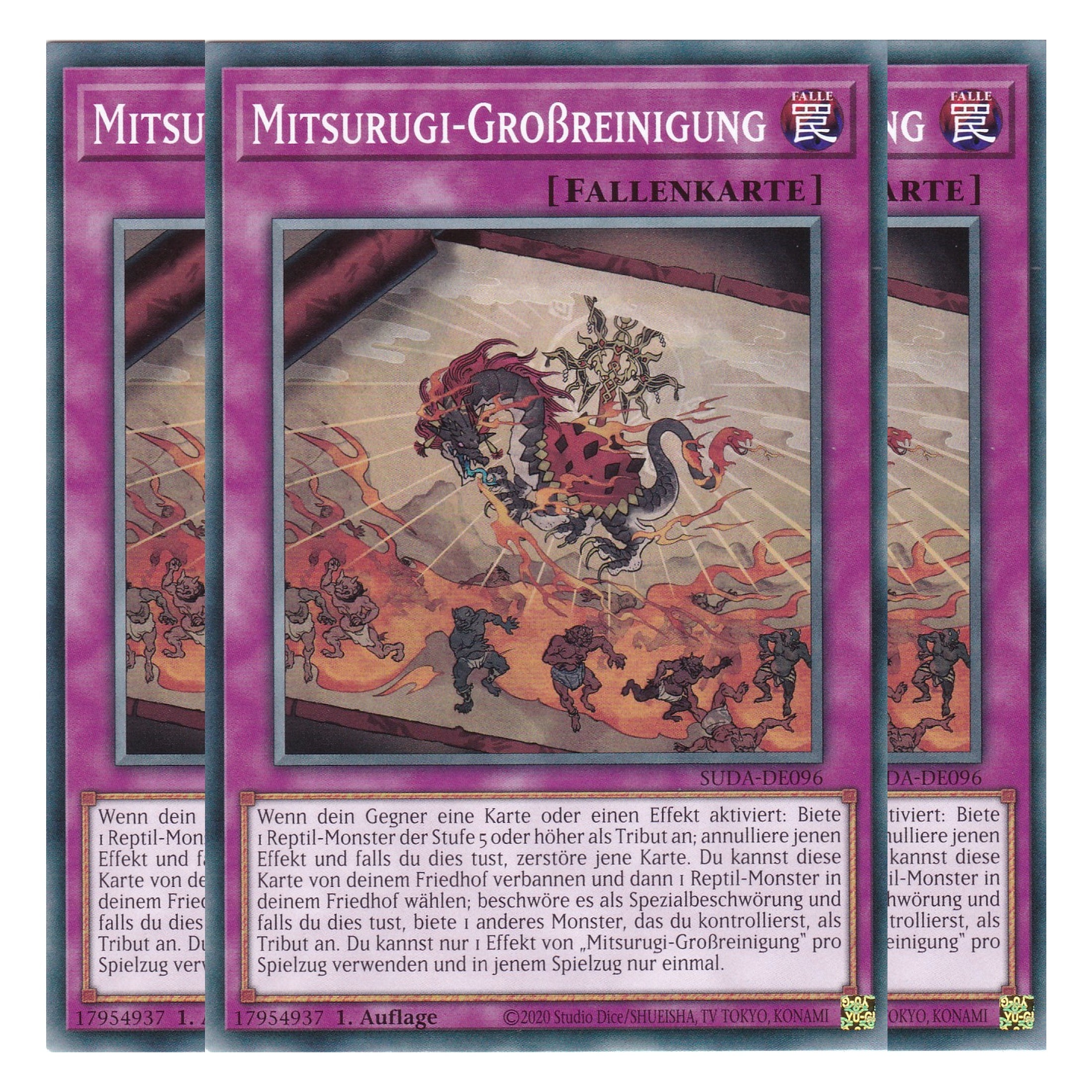 Mitsurugi Großreinigung - SUDA-DE096 - Common - Deutsch - 1. Auflage - Supreme Darkness - Playset (3 Kopien) - Yu-Gi-Oh!