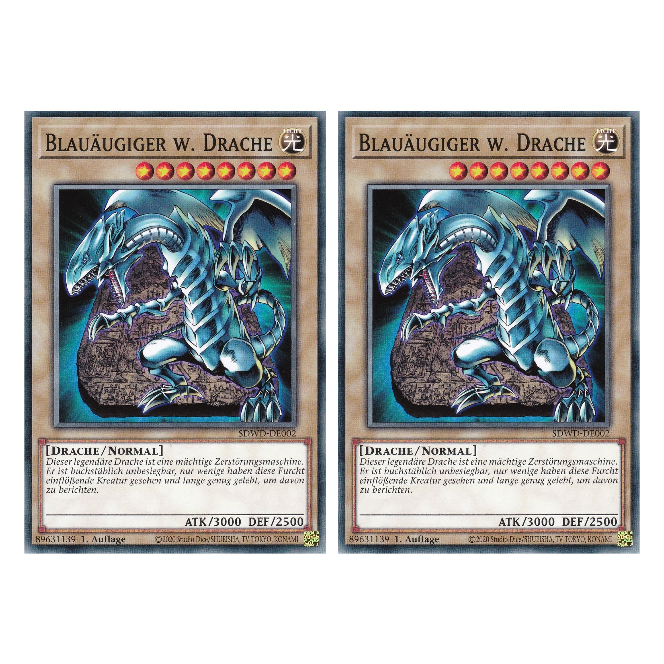Blauäugiger w. Drache (V.2) - SDWD-DE002 - Common - Deutsch - 1. Auflage - Structure Deck: Blue Eyes White Destiny - Duo Set (2 Stück) - Yu-Gi-Oh!