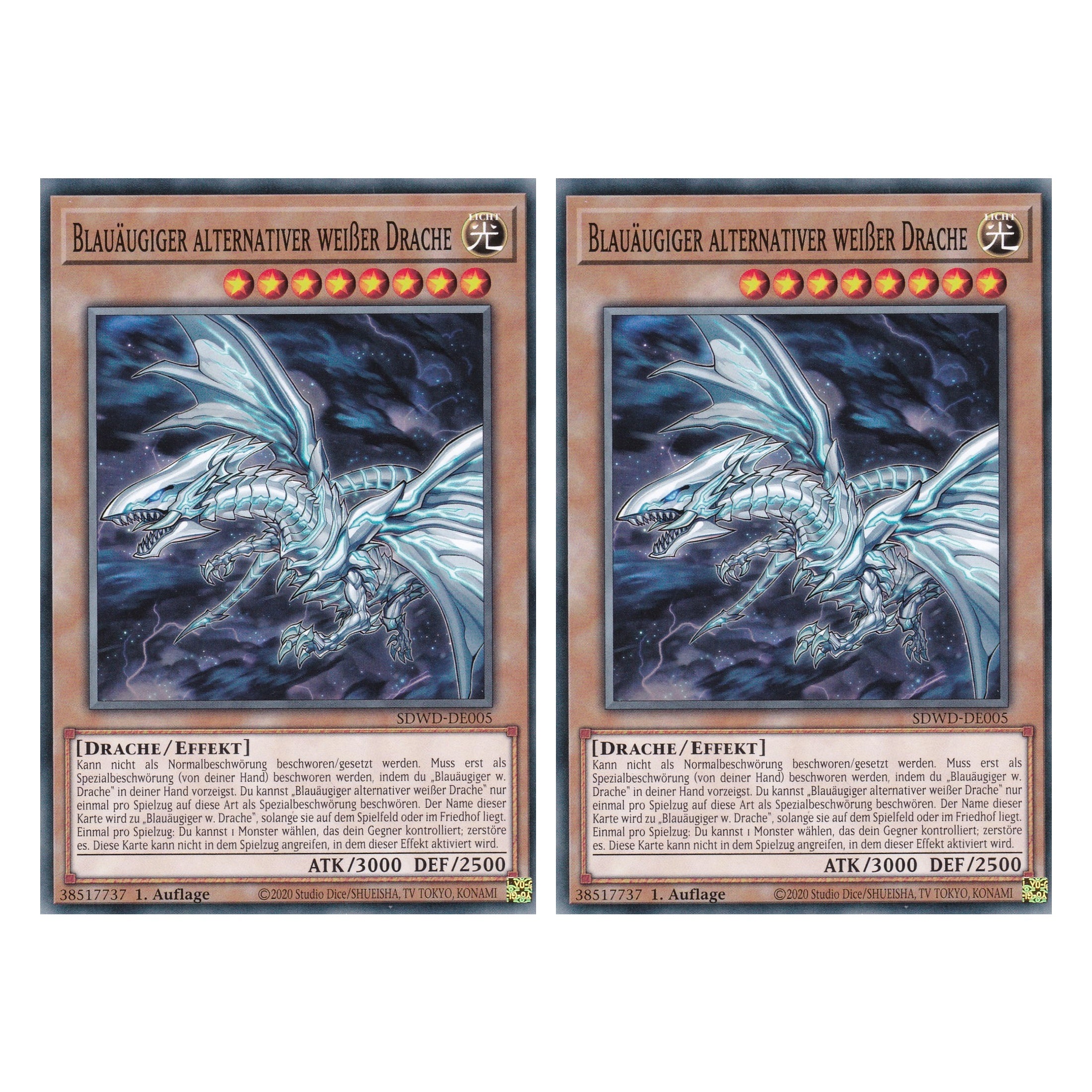 Blauäugiger alternativer weißer Drache - SDWD-DE005 - Common - Deutsch - 1. Auflage - Structure Deck: Blue Eyes White Destiny - Duo Set (2 Stück) - Yu-Gi-Oh!