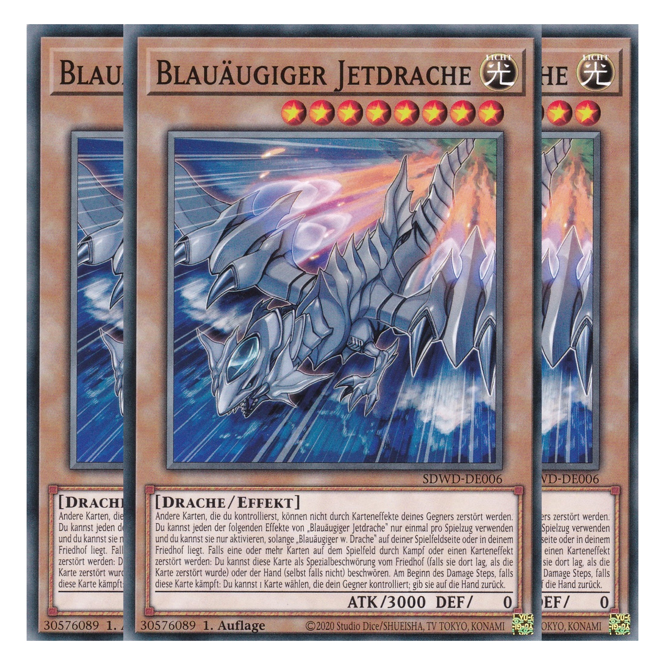 Blauäugiger Jetdrache - SDWD-DE006 - Common - Deutsch - 1. Auflage - Structure Deck: Blue Eyes White Destiny - Playset (3 Kopien) - Yu-Gi-Oh!