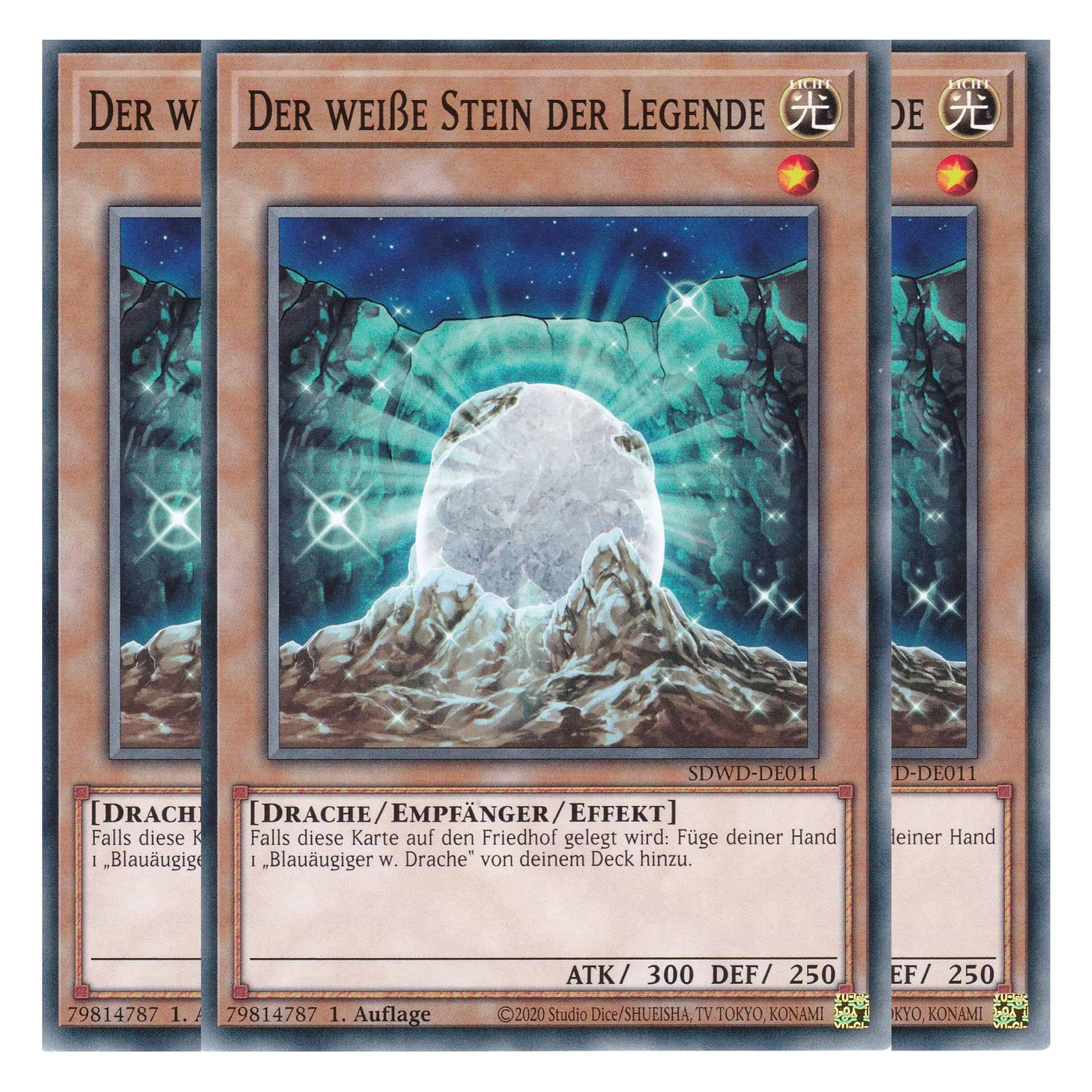 Der weiße Stein der Legende - SDWD-DE011 - Common - Deutsch - 1. Auflage - Structure Deck: Blue Eyes White Destiny - Playset (3 Kopien) - Yu-Gi-Oh!