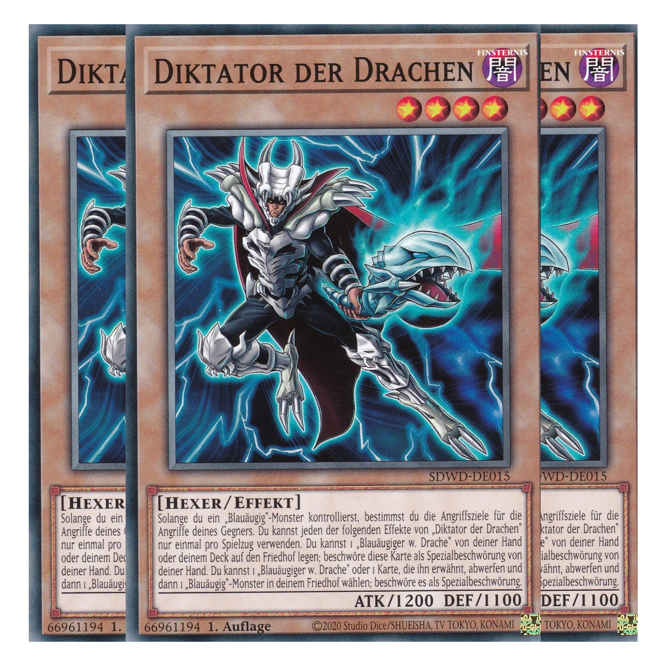 Diktator der Drachen - SDWD-DE015 - Common - Deutsch - 1. Auflage - Structure Deck: Blue Eyes White Destiny - Playset (3 Kopien) - Yu-Gi-Oh!