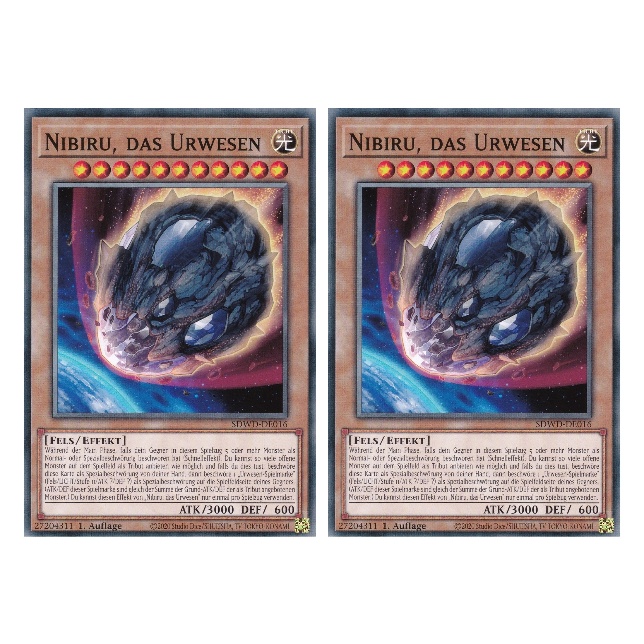 Nibiru, das Urwesen - SDWD-DE016 - Common - Deutsch - 1. Auflage - Structure Deck: Blue Eyes White Destiny - Duo Set (2 Stück) - Yu-Gi-Oh!