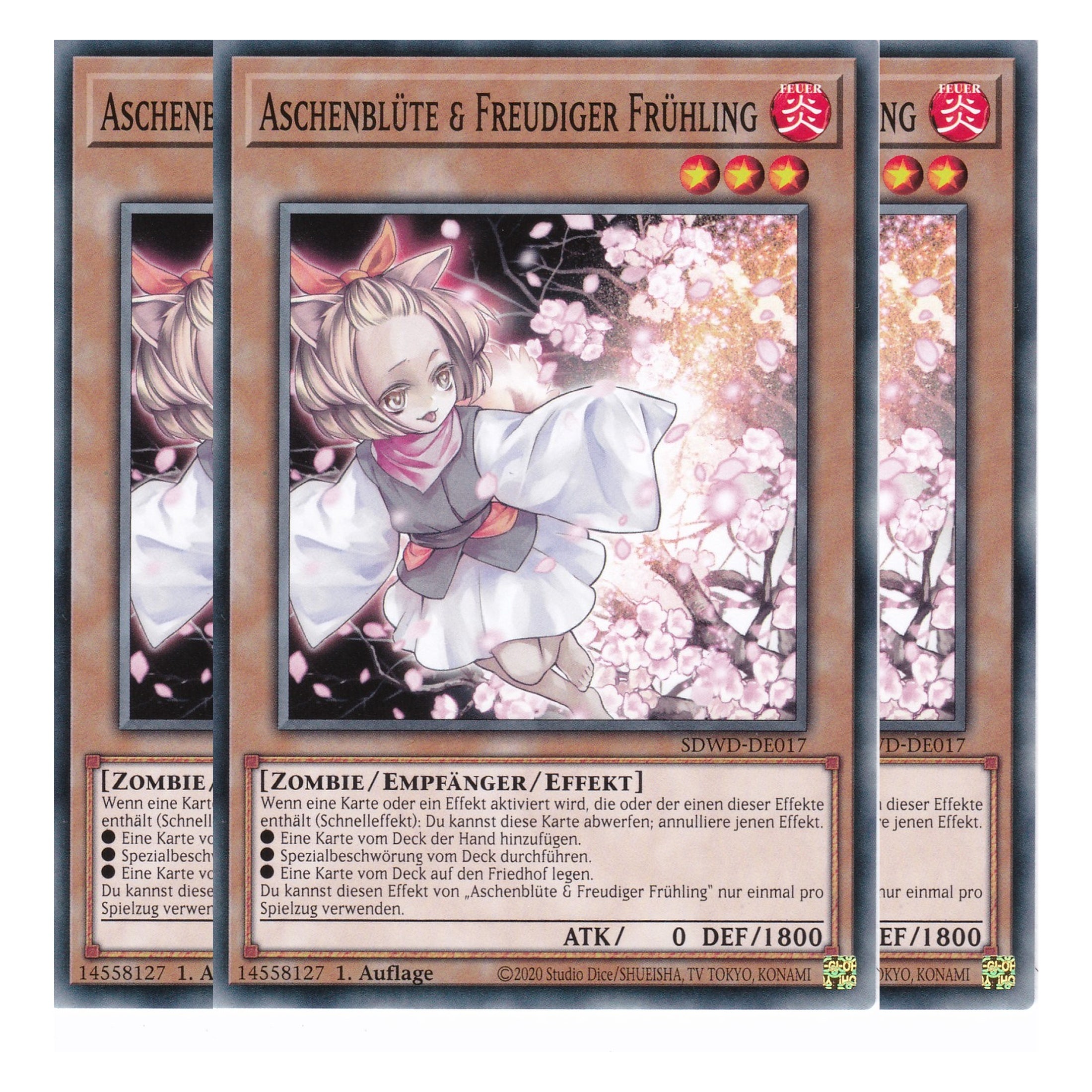 Aschenblüte & Freudiger Frühling - SDWD-DE017 - Common - Deutsch - 1. Auflage - Structure Deck: Blue Eyes White Destiny - Playset (3 Kopien) - Yu-Gi-Oh!